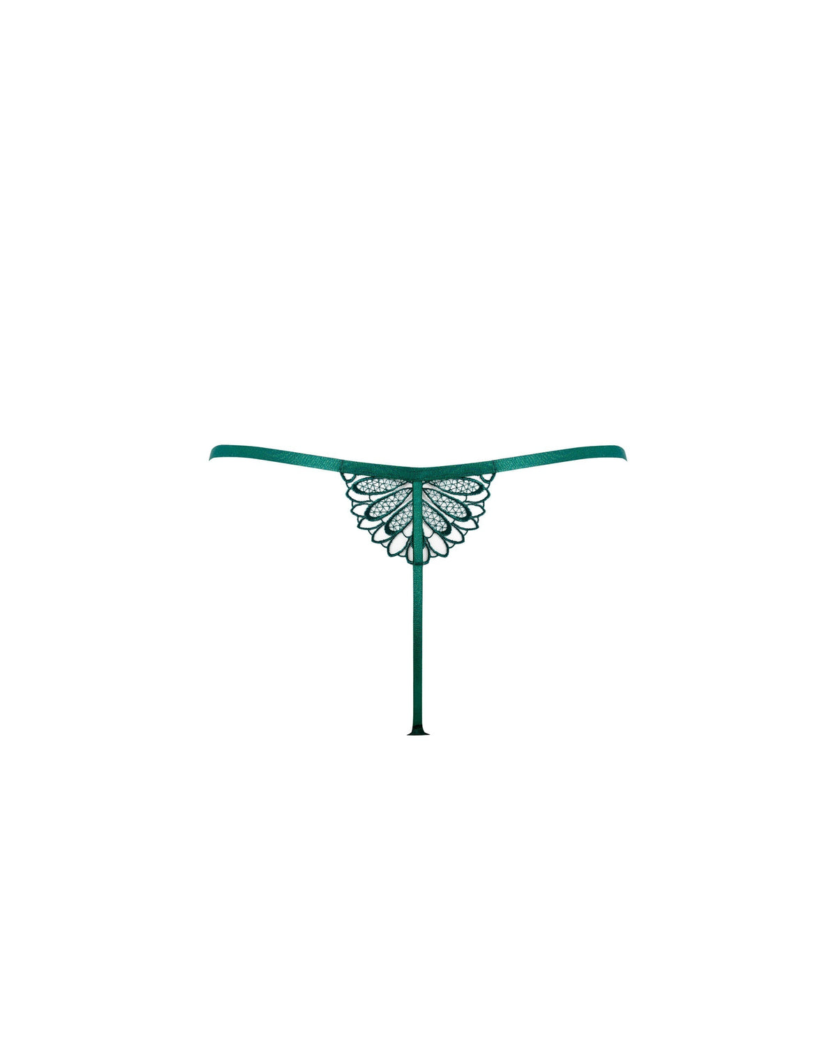 Amaris Sheer Floral Thong Green