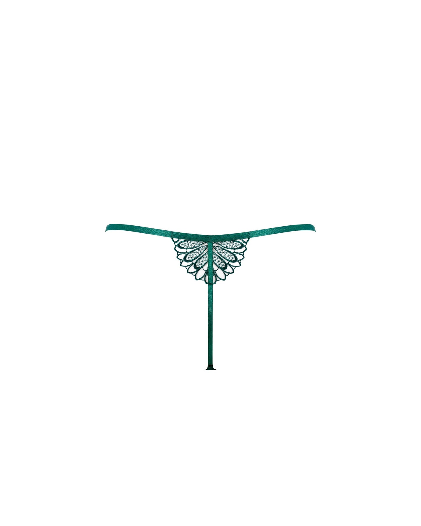 Amaris Sheer Floral Thong Green