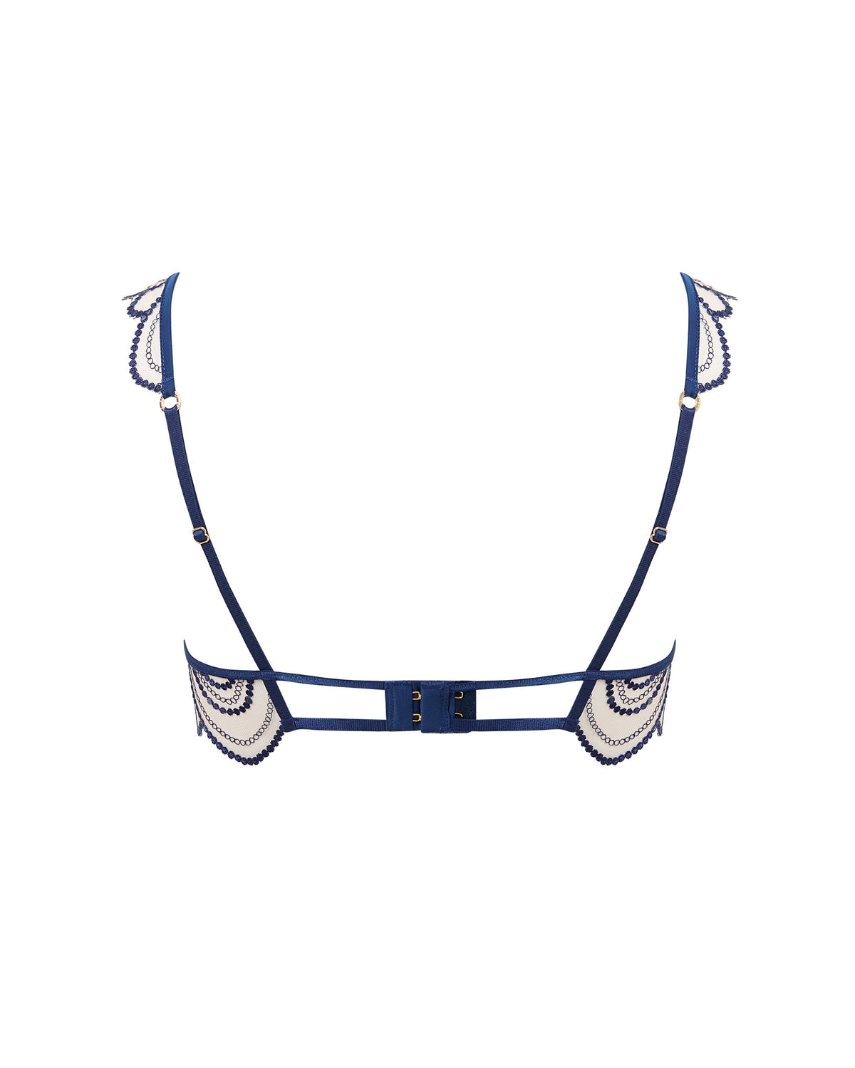 Soraya Embroidered Sheer Bra Blue