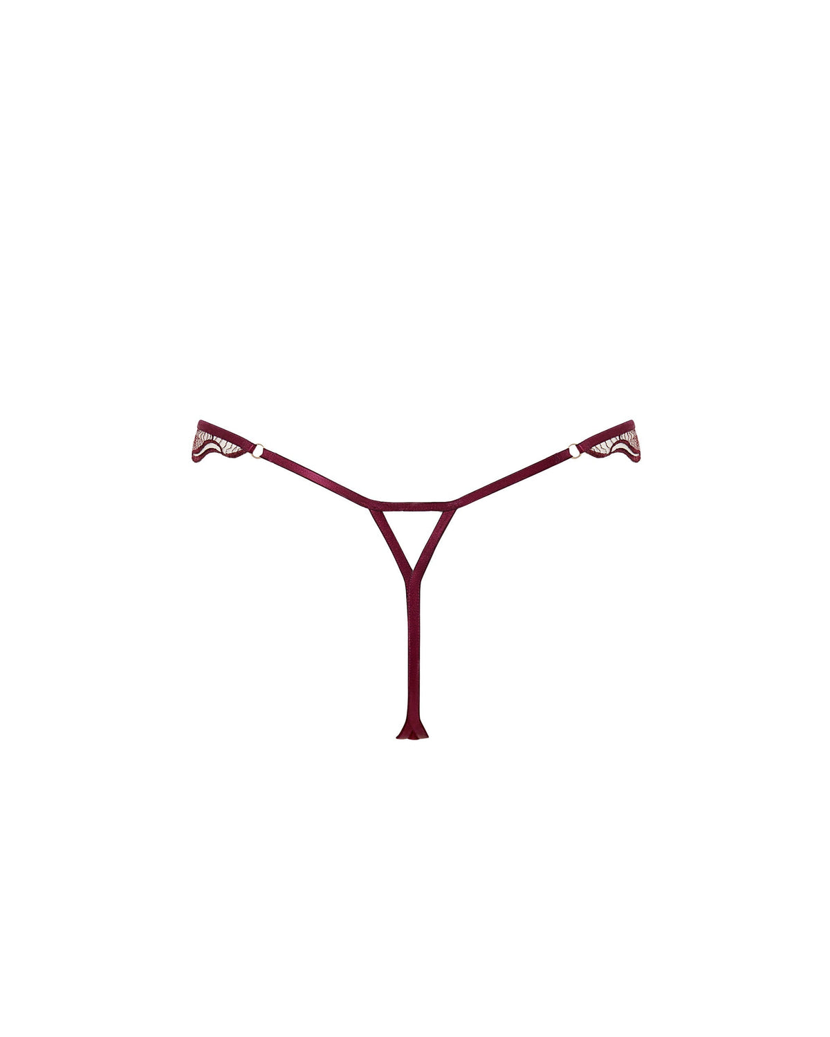 Marabel Embroidered Sheer Thong Cherry