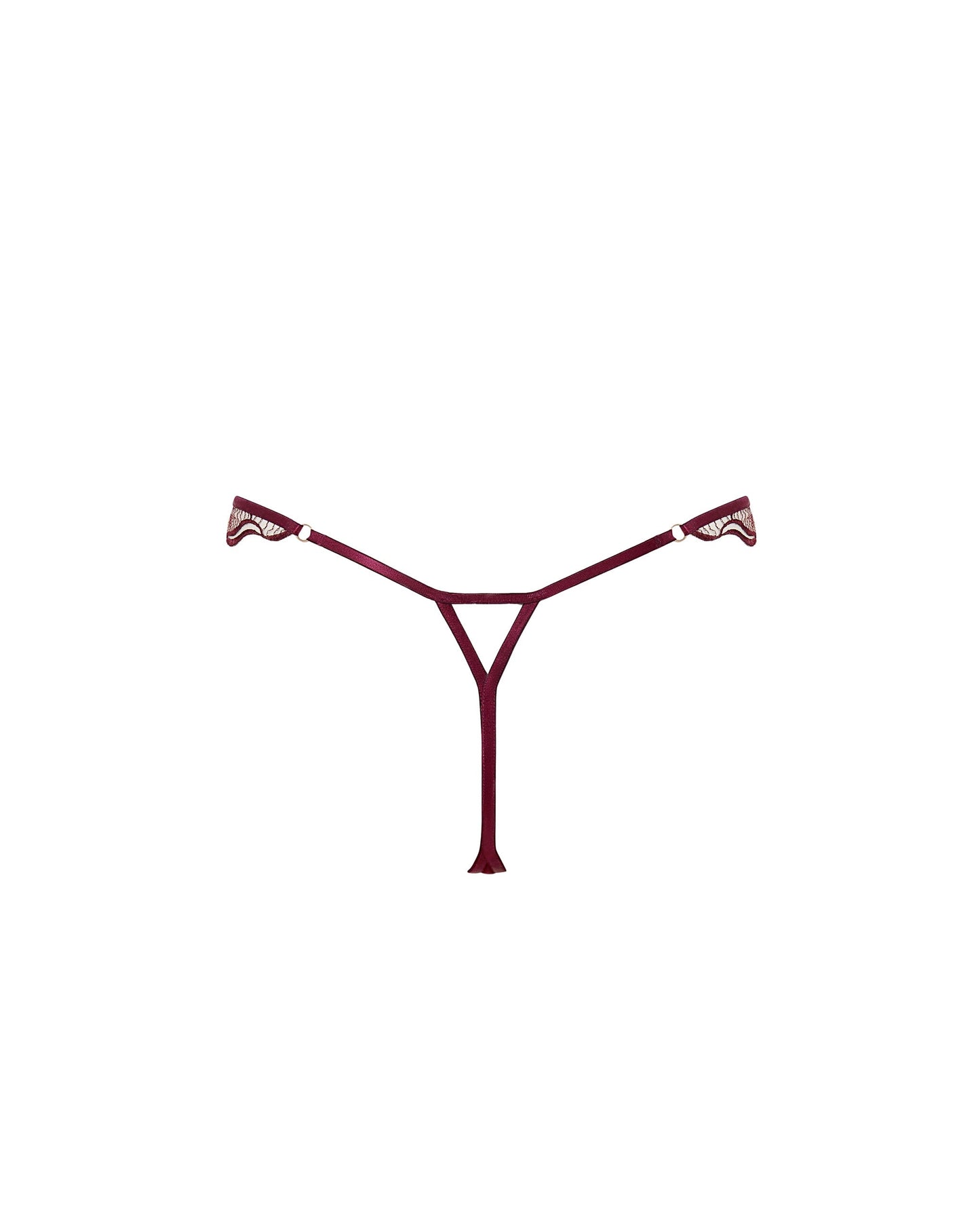 Marabel Embroidered Sheer Thong Cherry