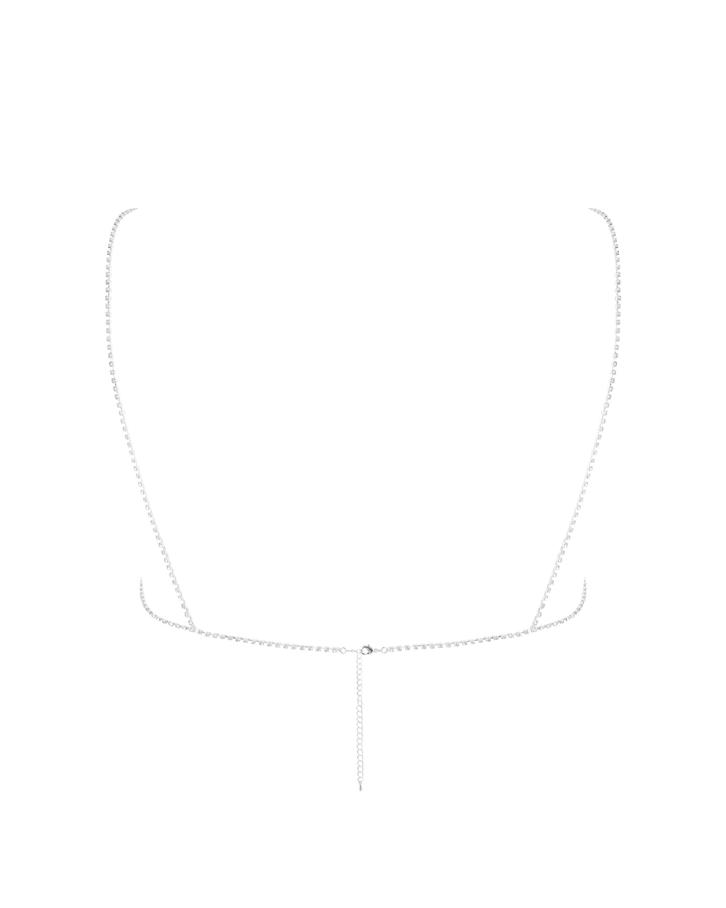 Estelle Open Diamante Bra Silver