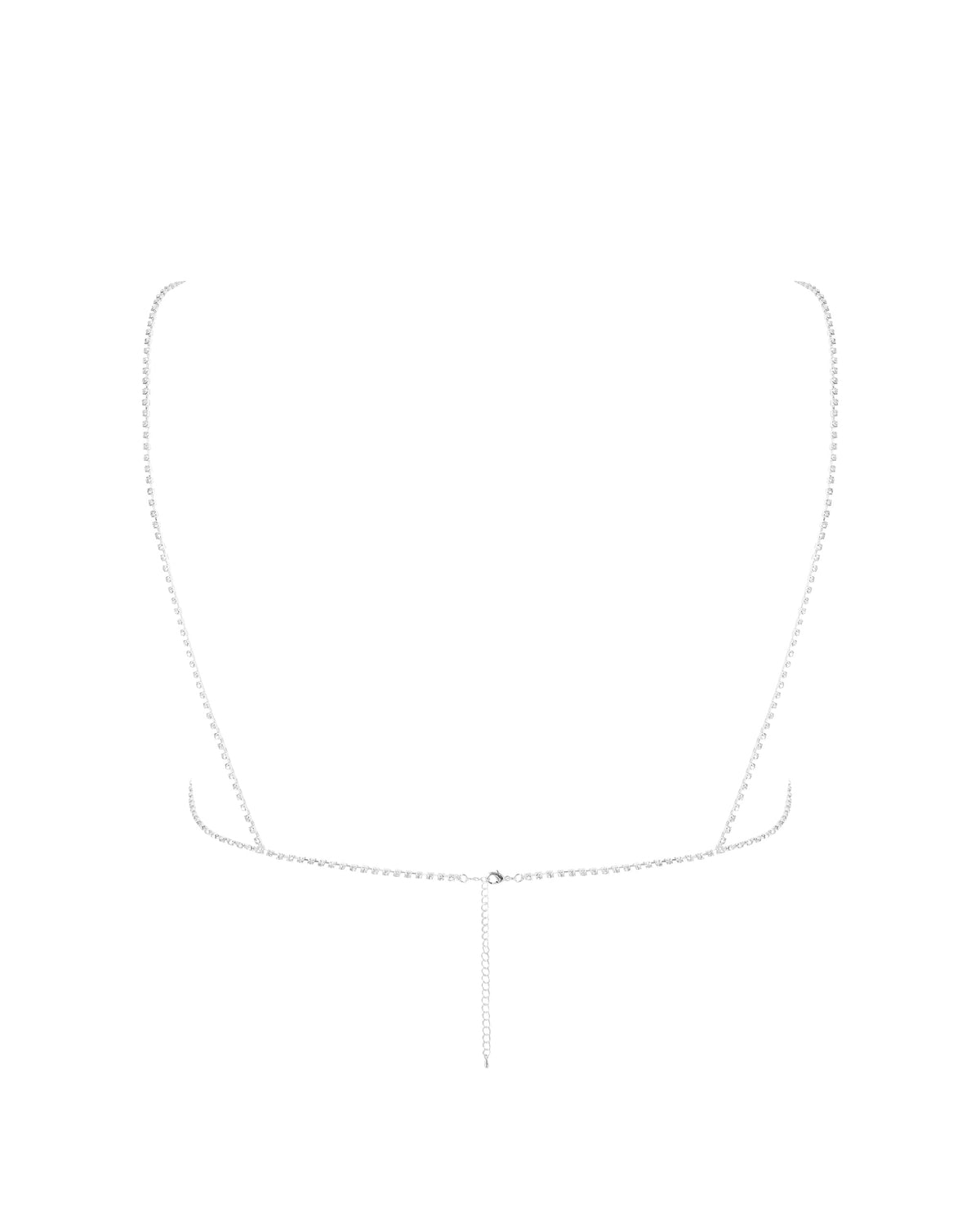 Estelle Open Diamante Bra Silver