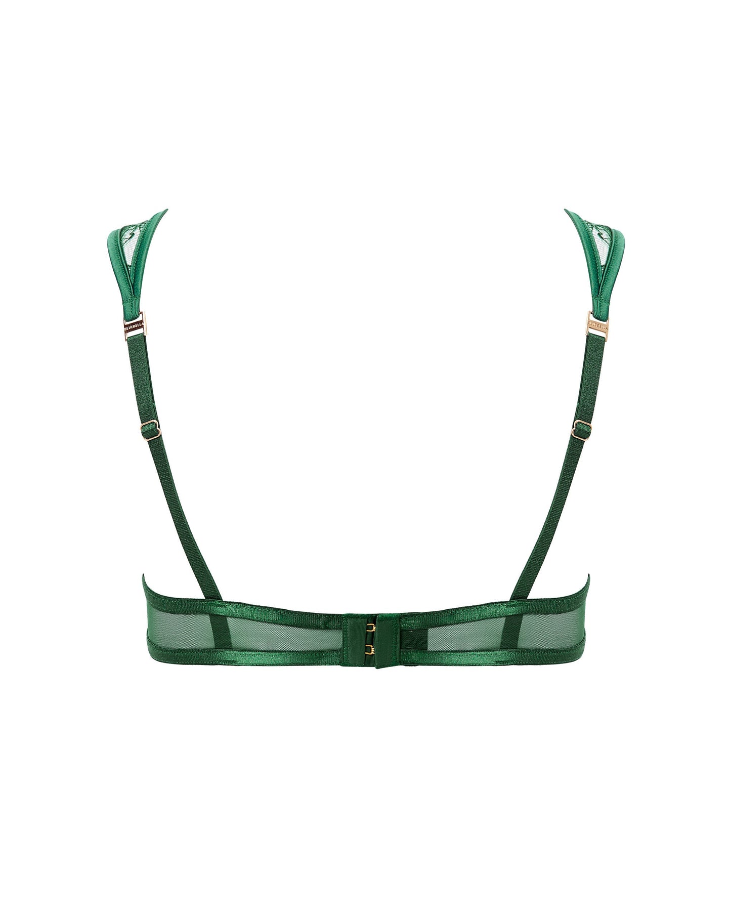 Seraphim Embroidered Sheer Bra Green
