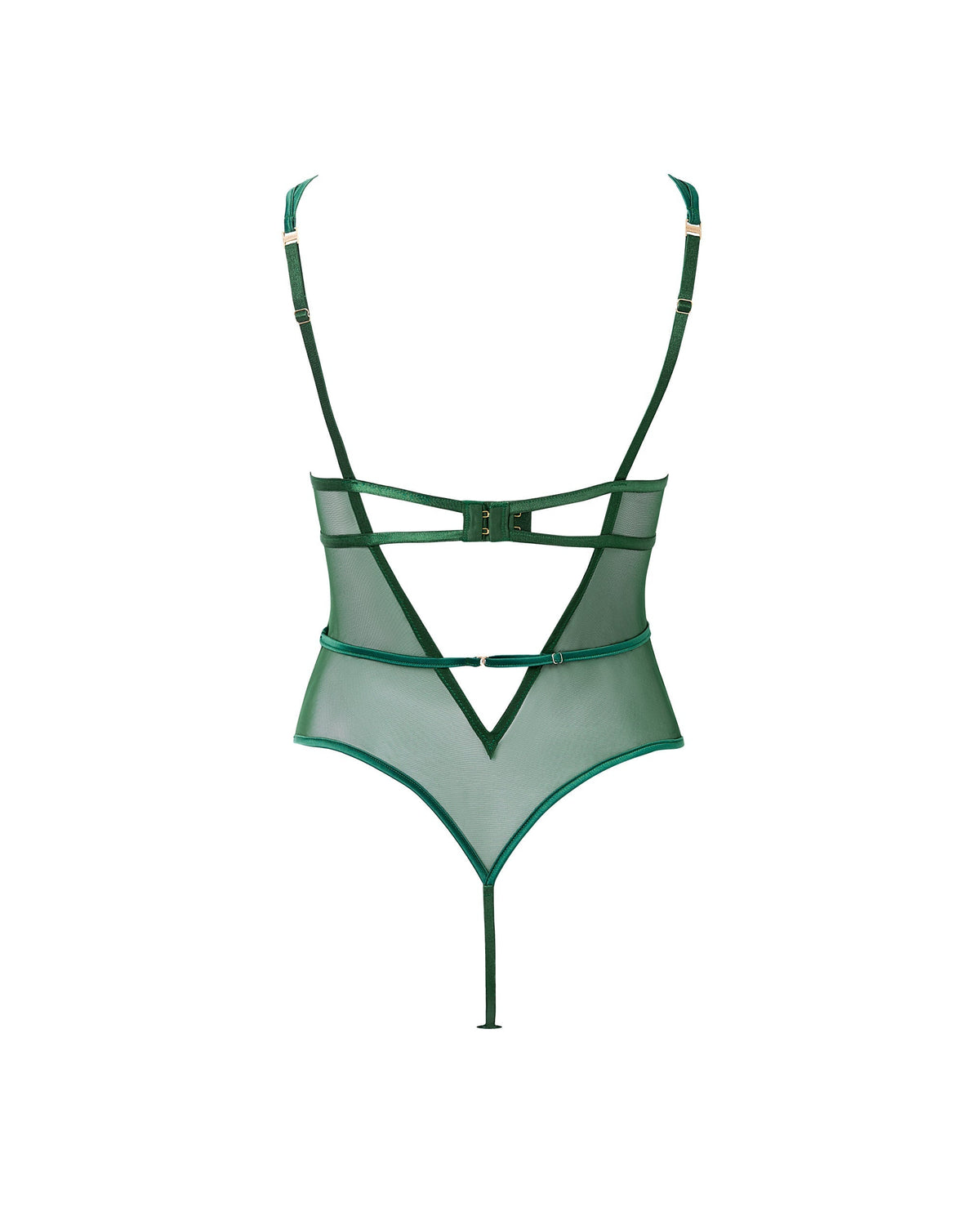 Seraphim Embroidered Sheer Bodysuit Green