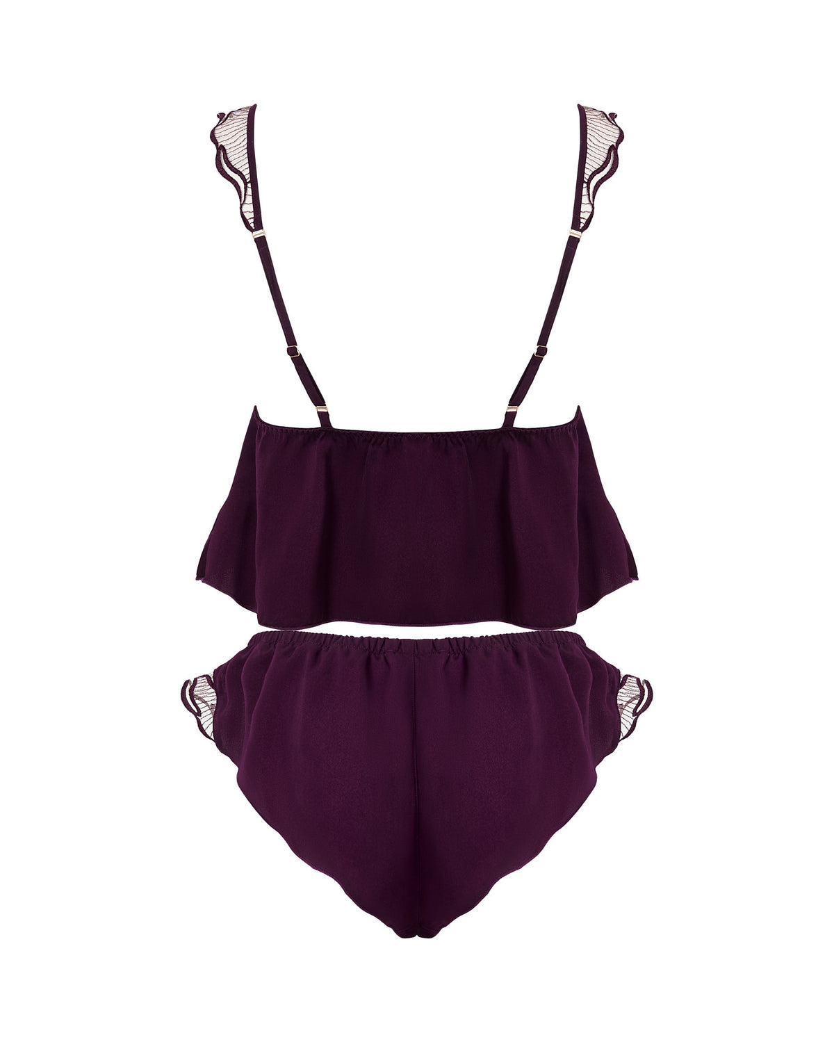 Marabel Luxury Satin Sheer Cami And Short Set Cherry