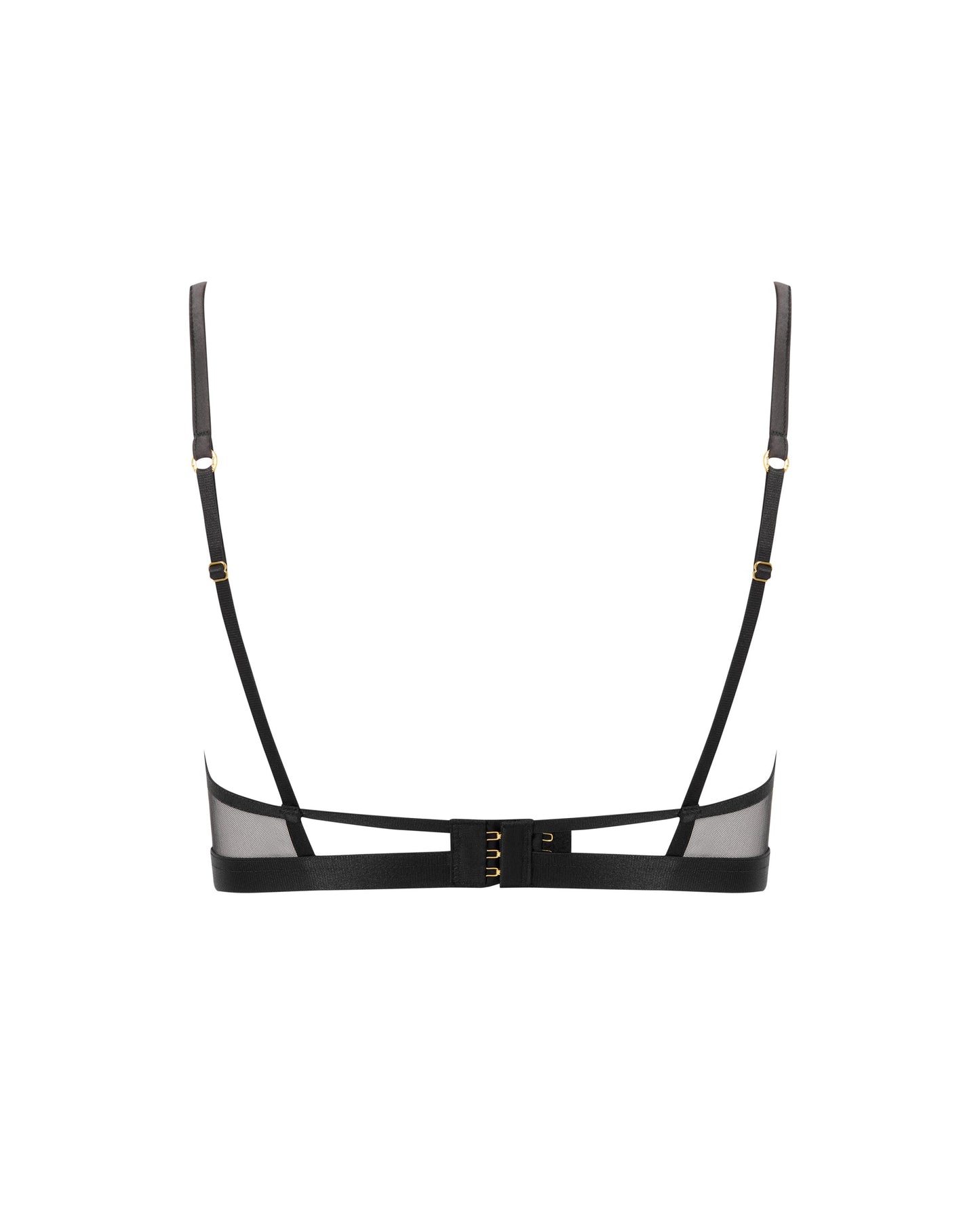 Flyn Embroidered Longline Bra Black