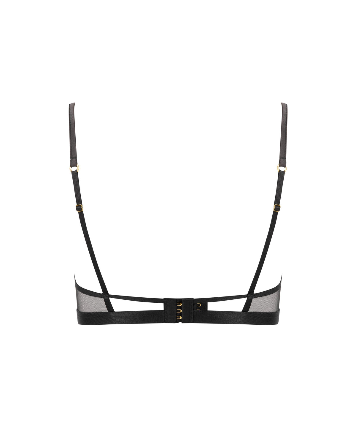 Flyn Embroidered Longline Bra Black