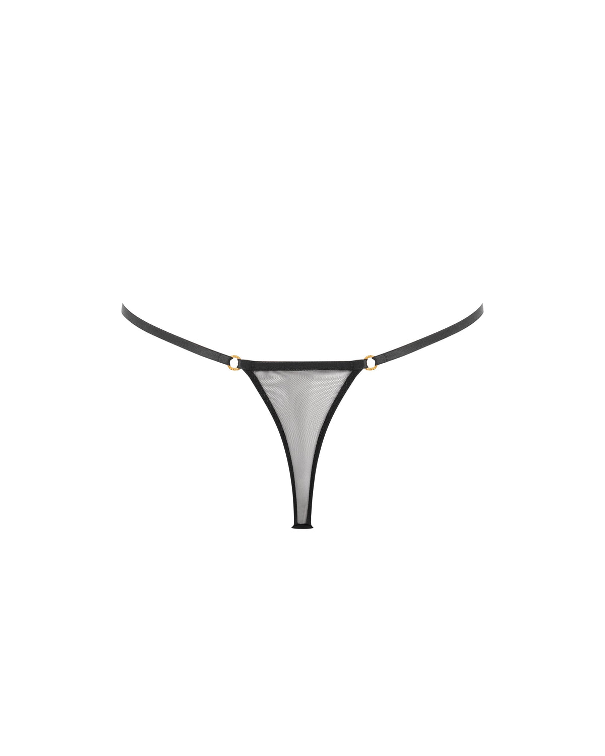 Flyn Embroidered Thong Black