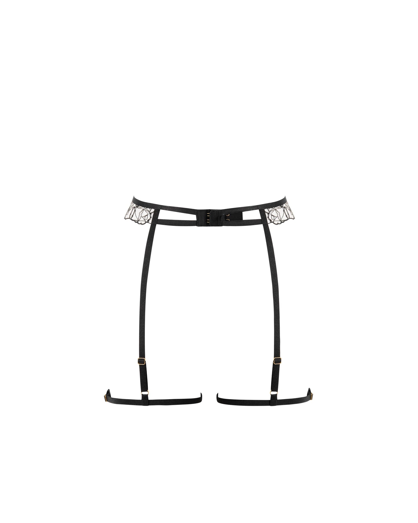 Rosalie Garter Belt Thigh Harness Black/Sheer