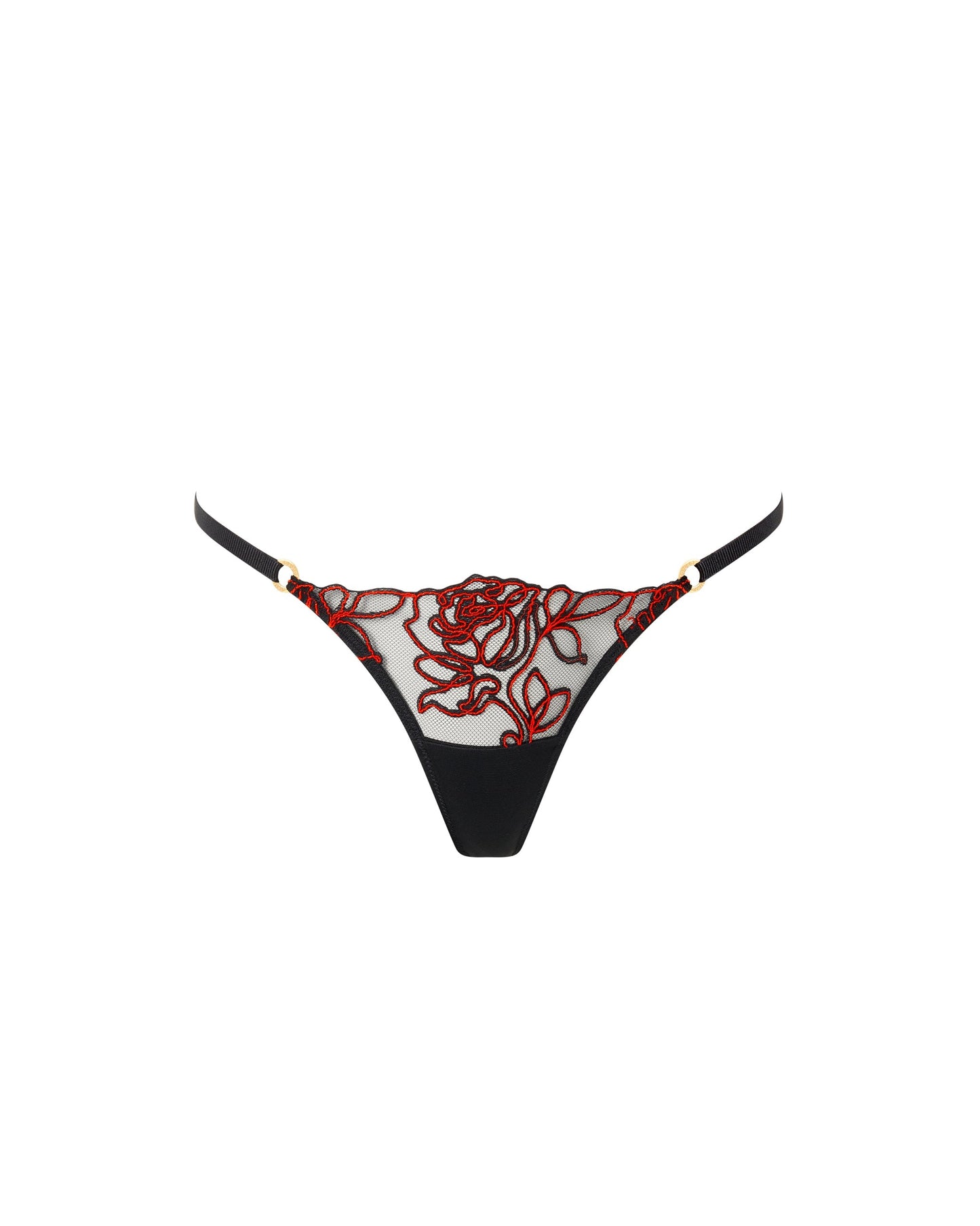 Malina Sheer Floral Bra Black/Red