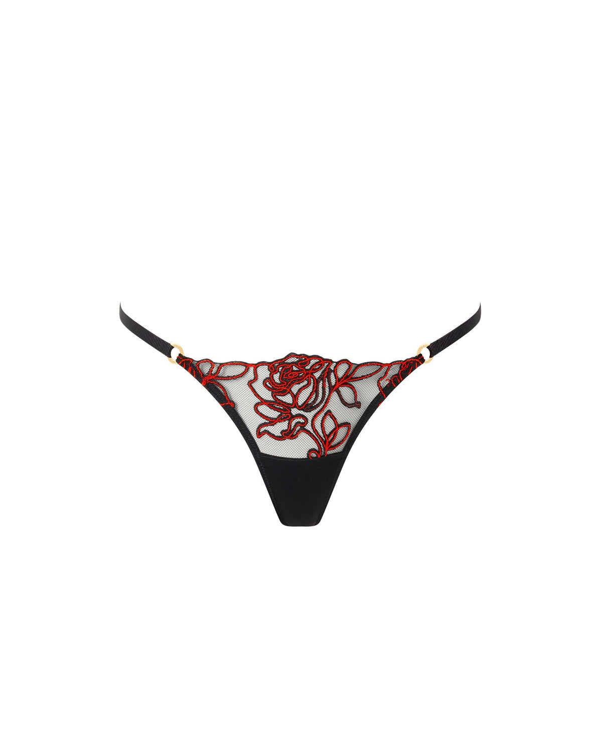 Malina Sheer Floral Bra Black/Red