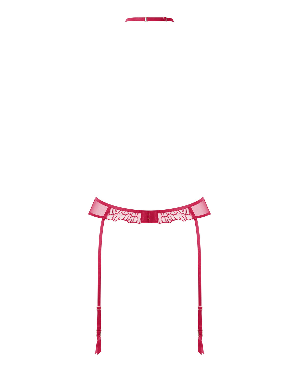 Amarosa Garter Belt Harness With Detachable Collar Pink