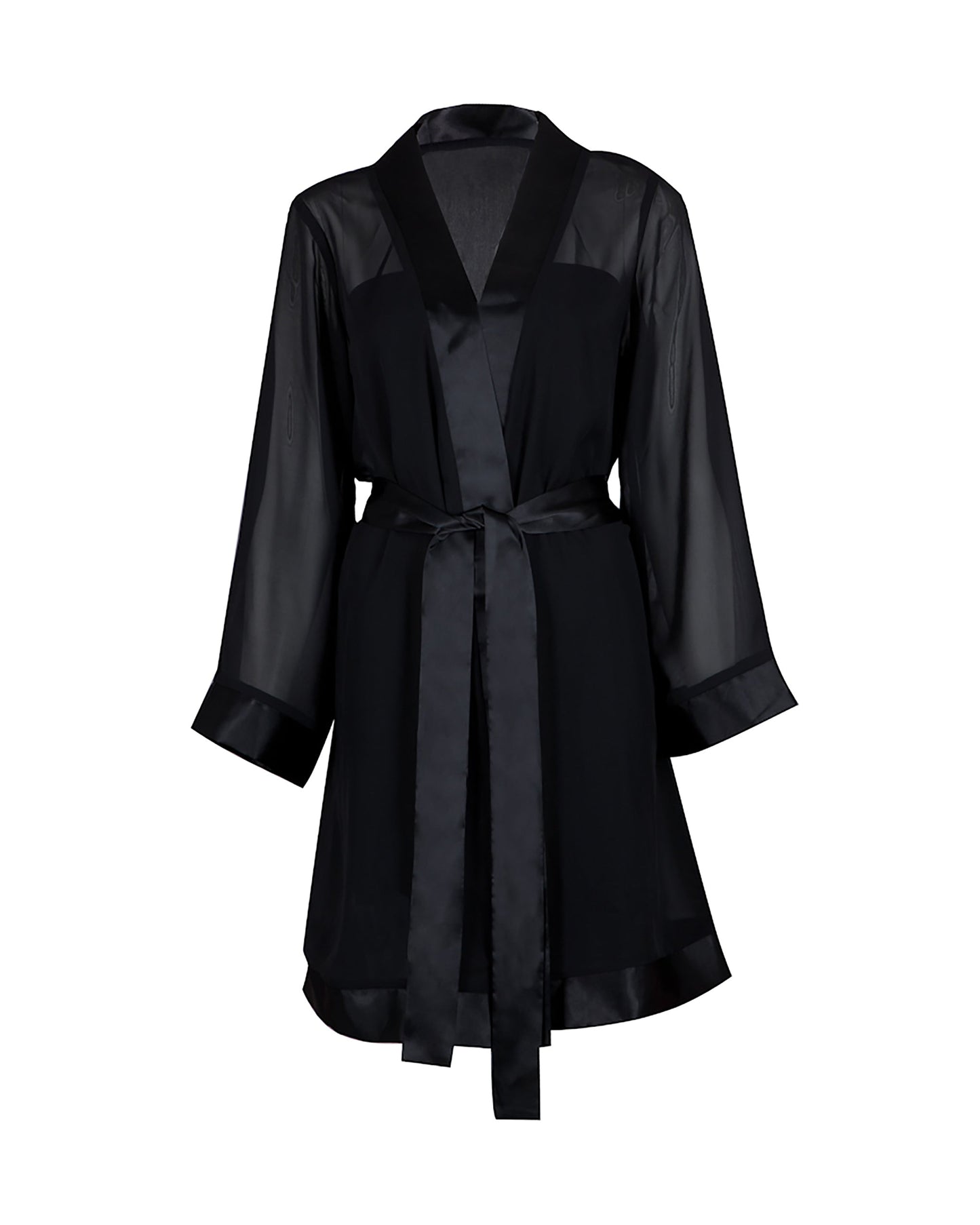  Chiffon Kimono Black