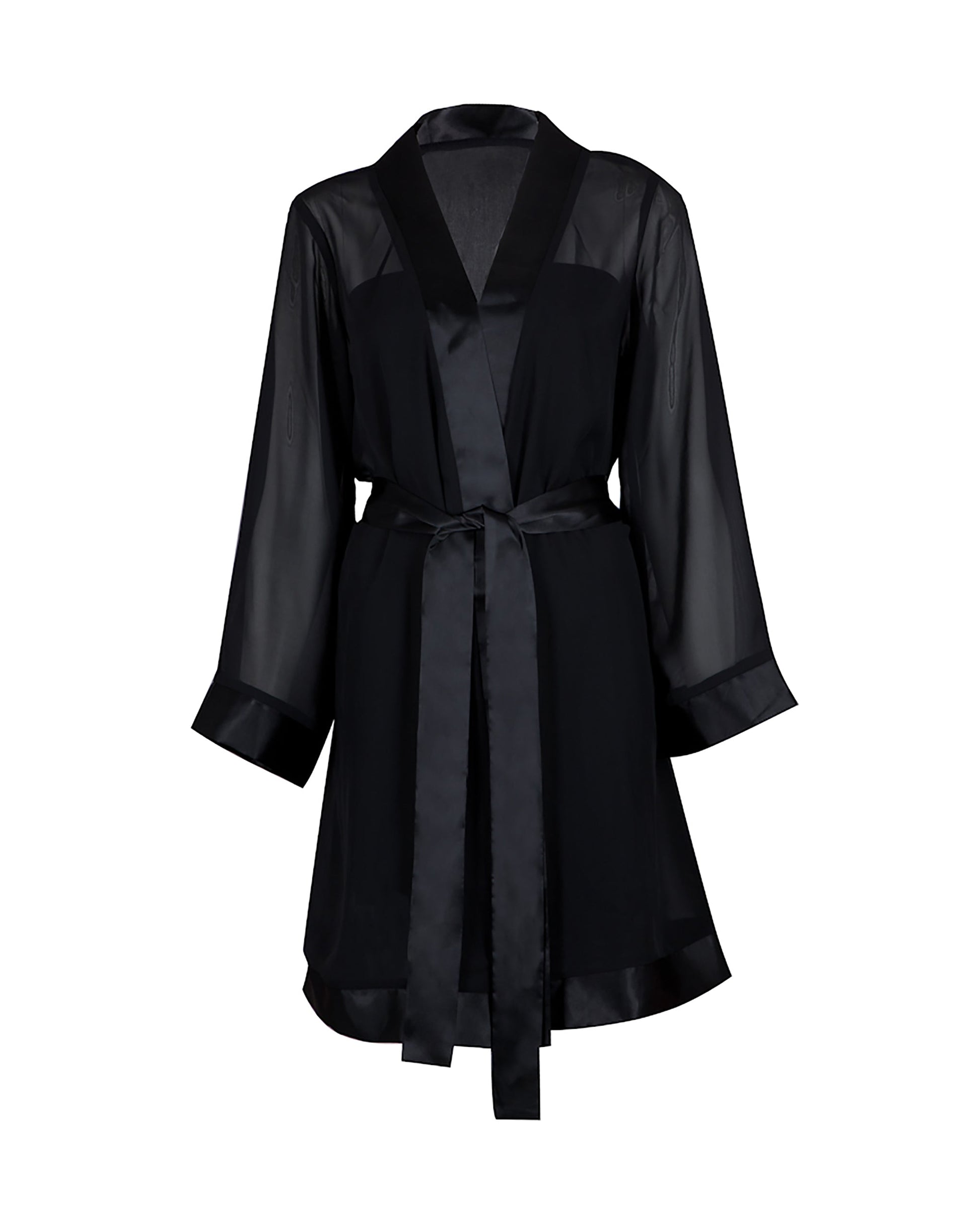  Chiffon Kimono Black