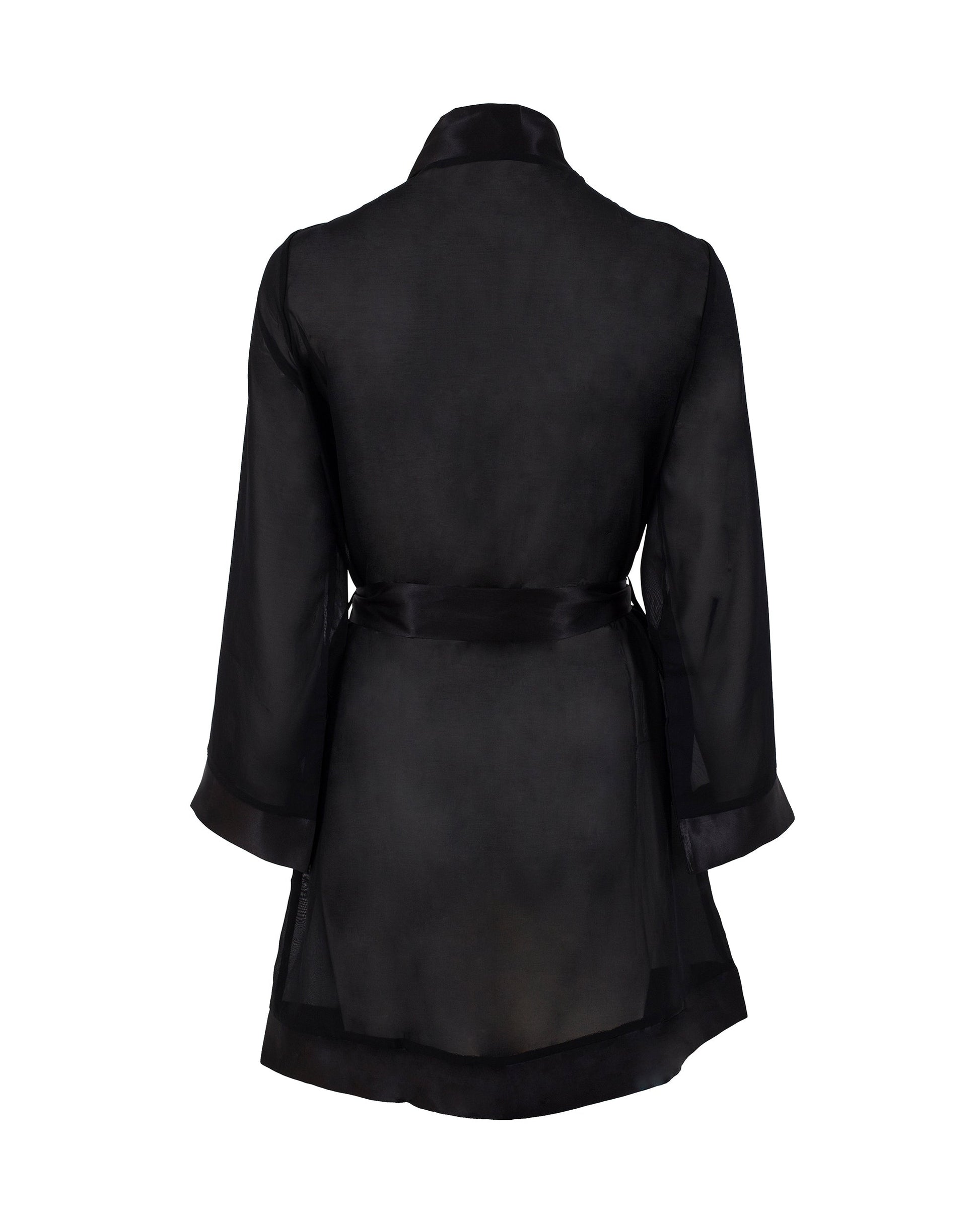  Chiffon Kimono Black