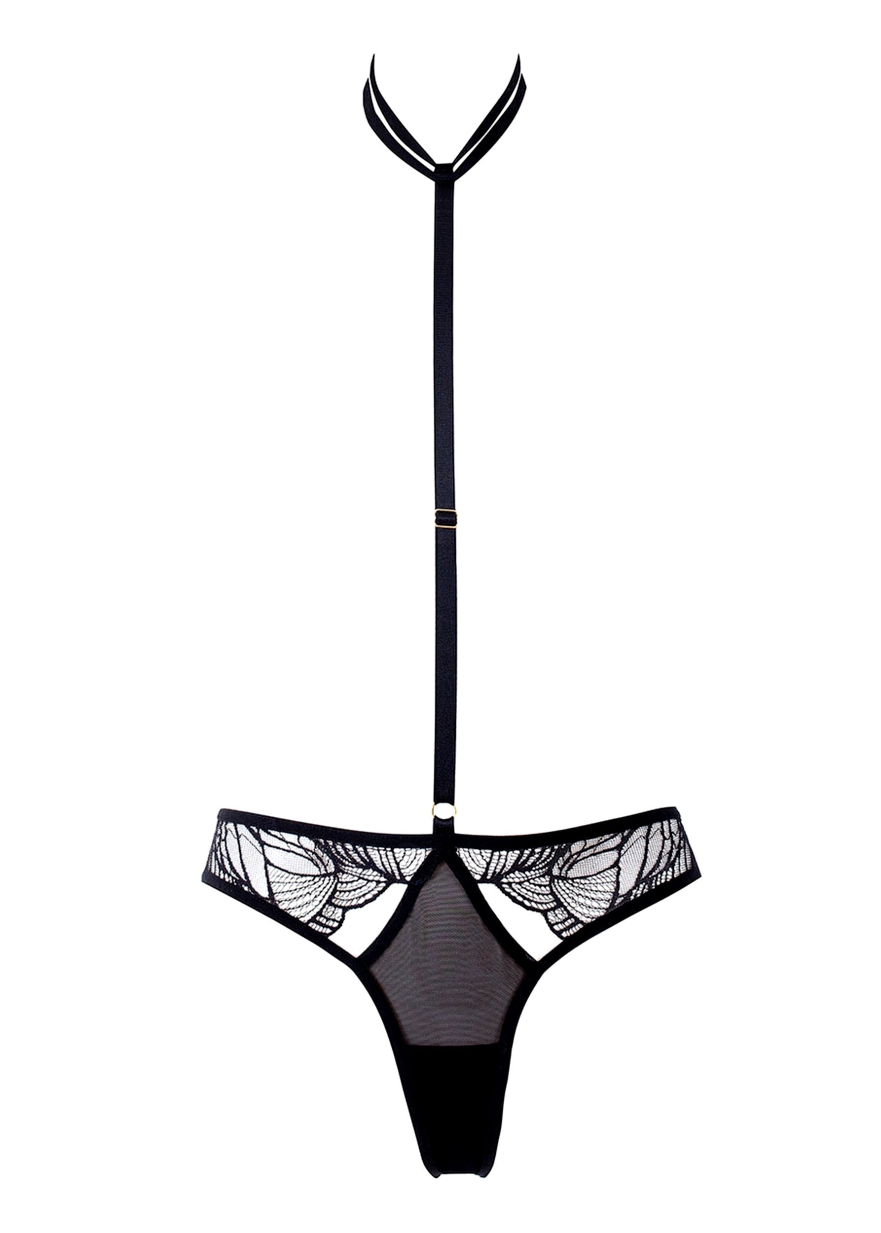 BLUEBELLA Emerson (Black) Lace And Mesh Harness Brief
