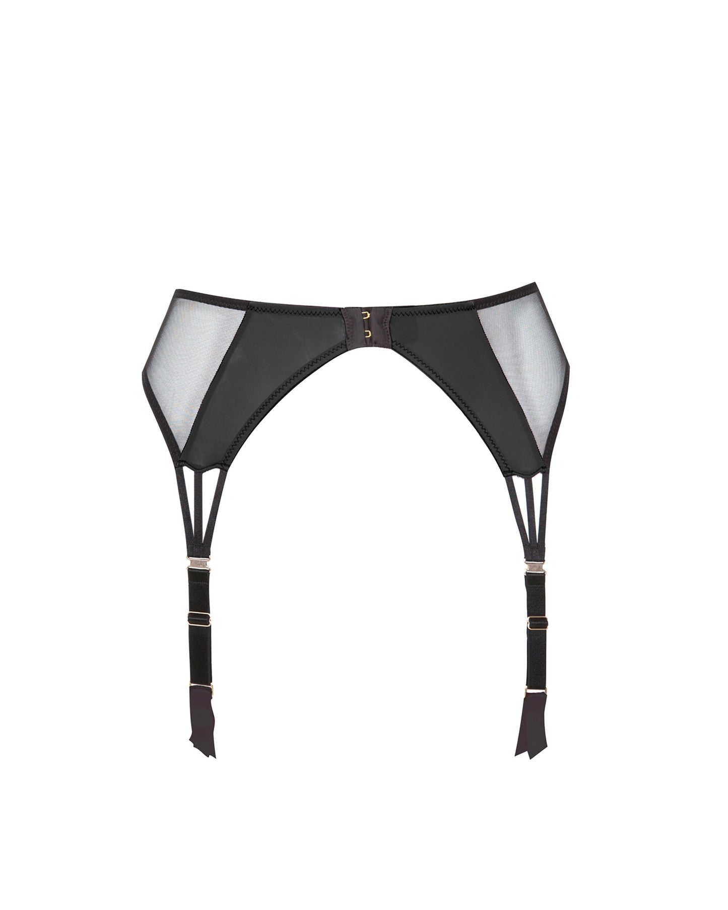  Laura Black Garter Belt With Mesh