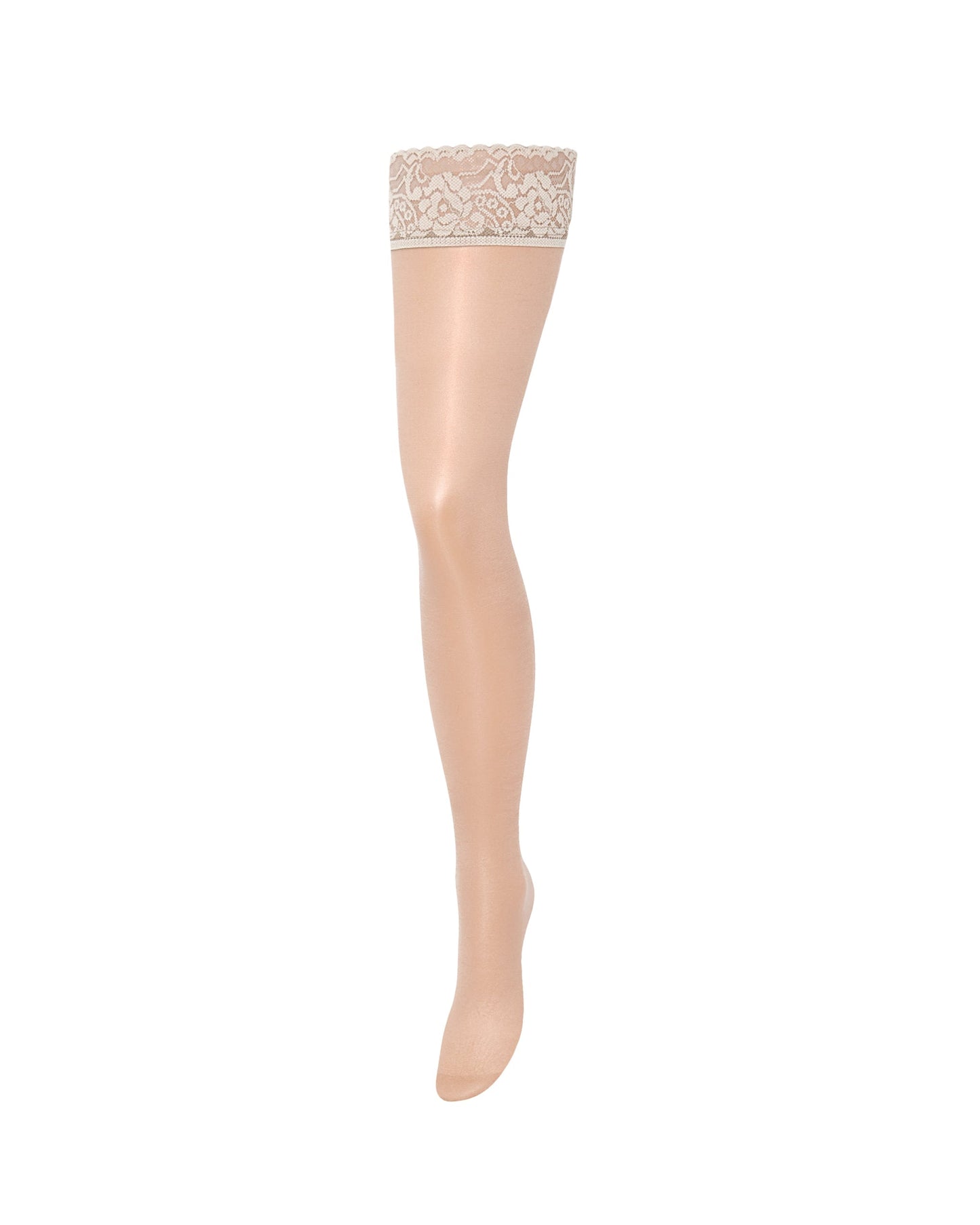 BLUEBELLA Plain Leg/Lace Top Thigh Highs Champagne
