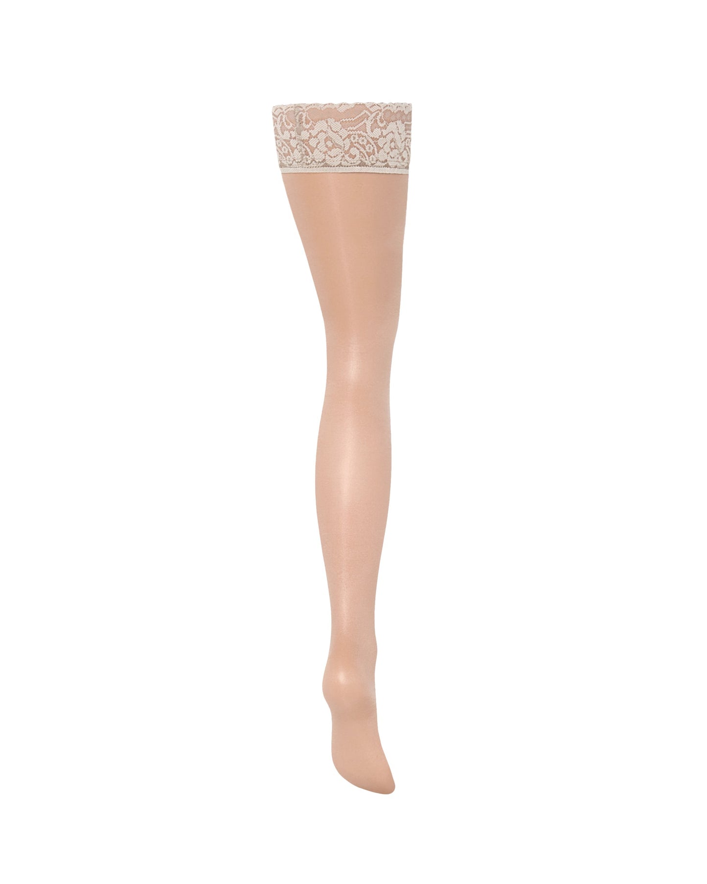 BLUEBELLA Plain Leg/Lace Top Thigh Highs Champagne