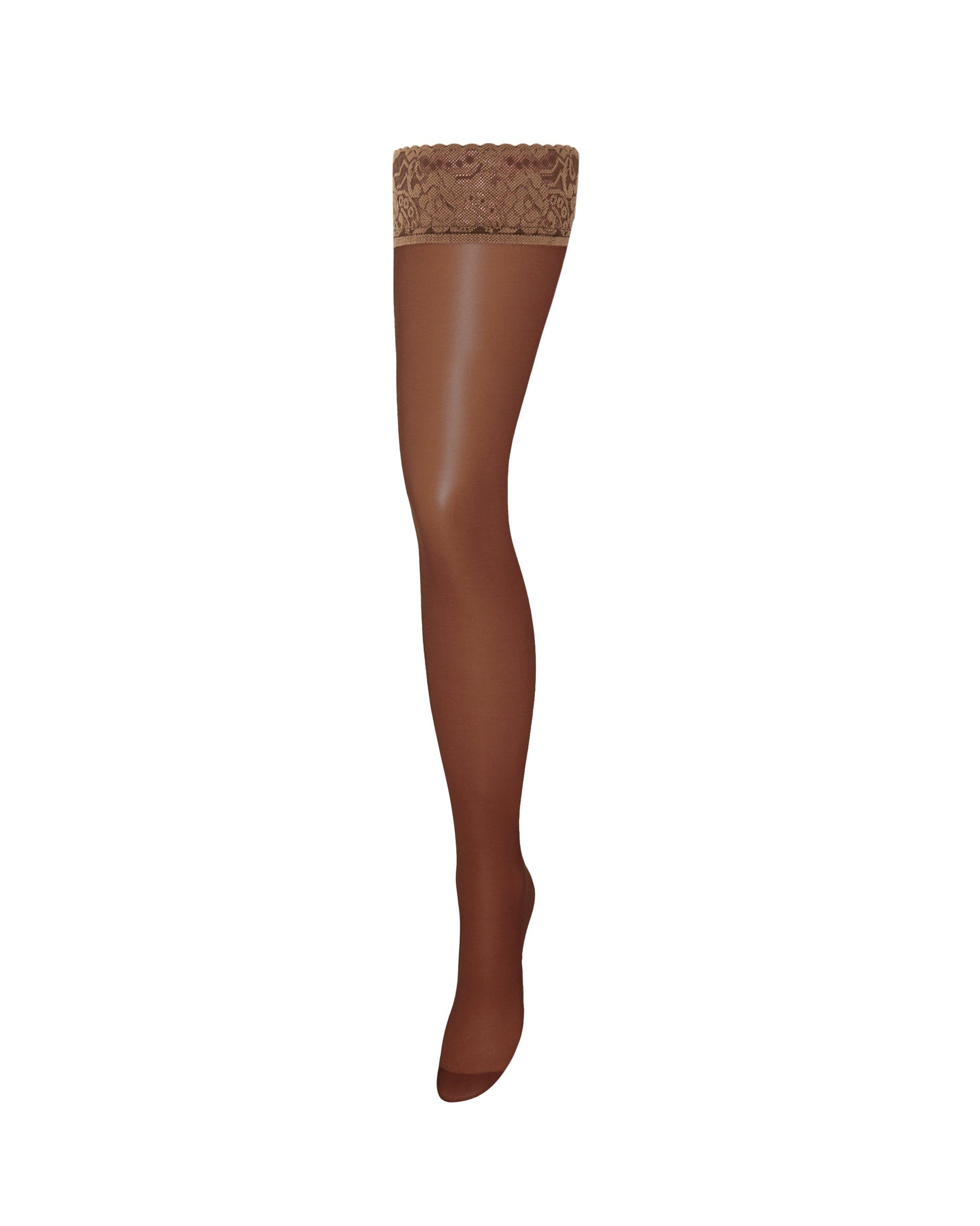  Plain Leg/Lace Top Thigh Highs Berry