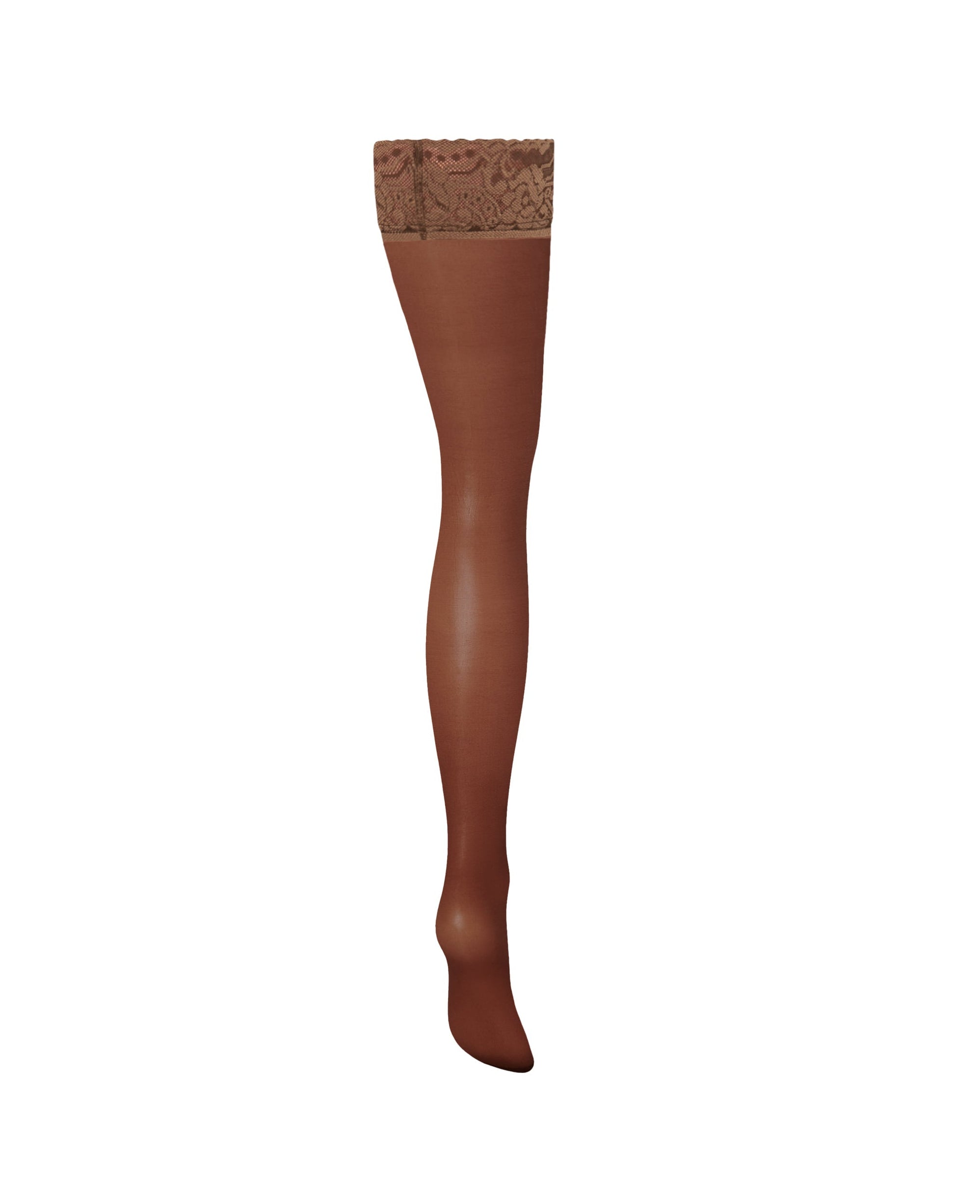  Plain Leg/Lace Top Thigh Highs Berry