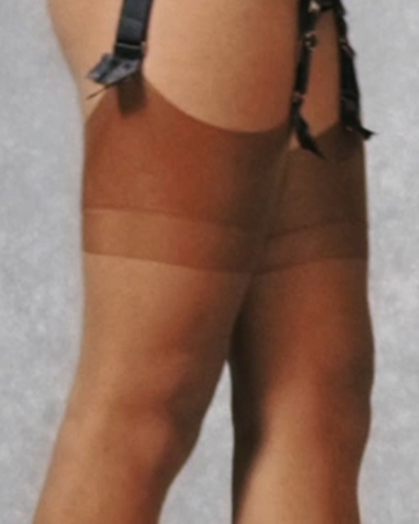  Plain Leg/Plain Top Stockings Caramel