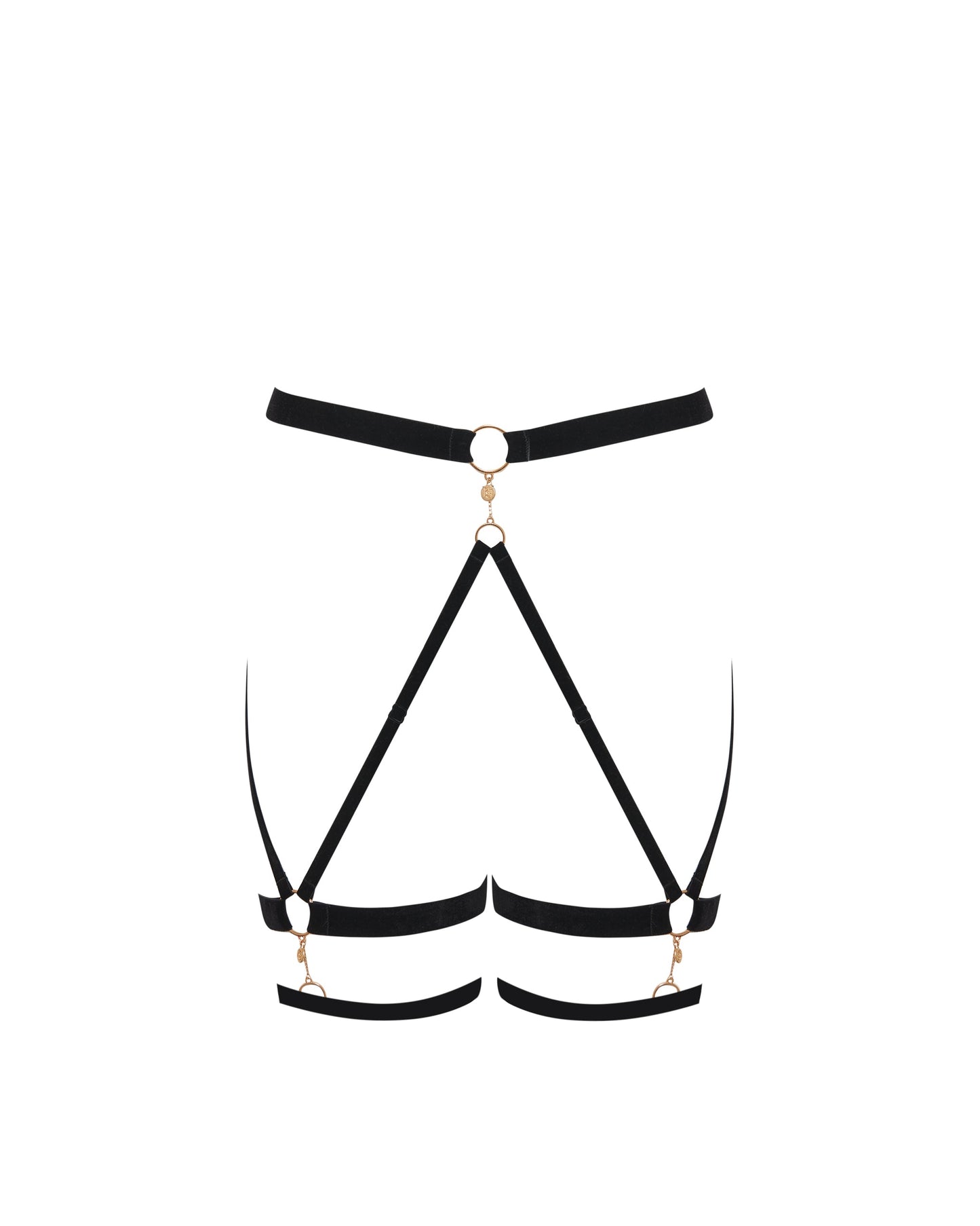  Simone Thigh Harness Black/Gold
