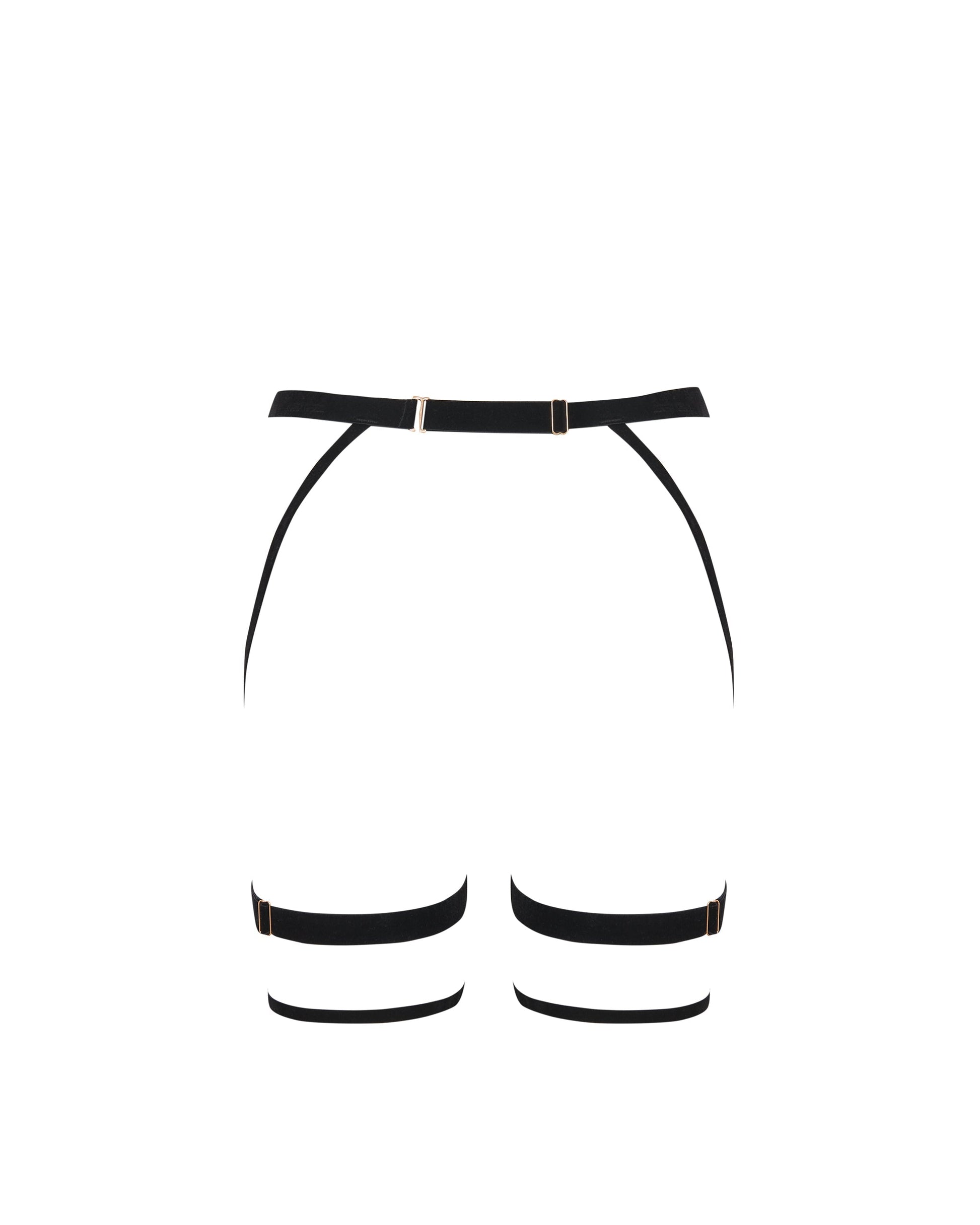  Simone Thigh Harness Black/Gold