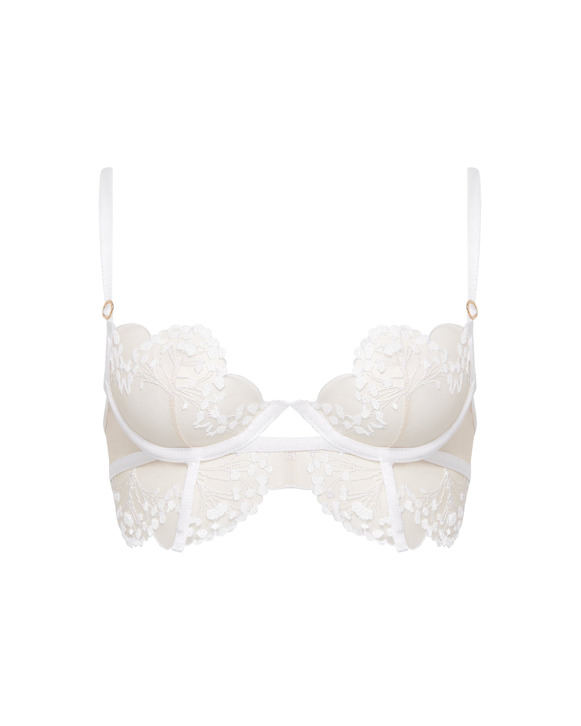  Marisa Embroidered Sheer Bra White