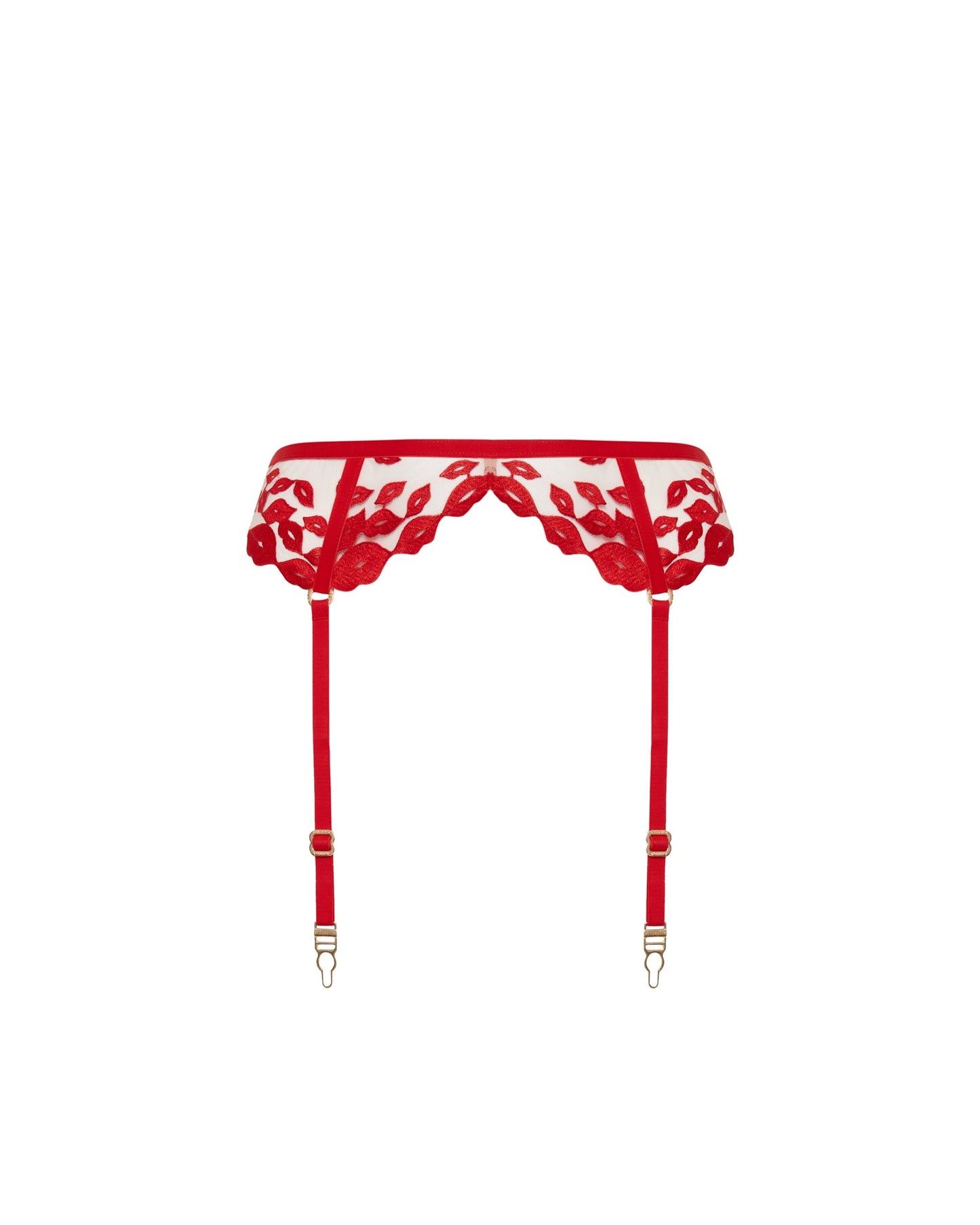  Marian Garter Belt Red/Sheer