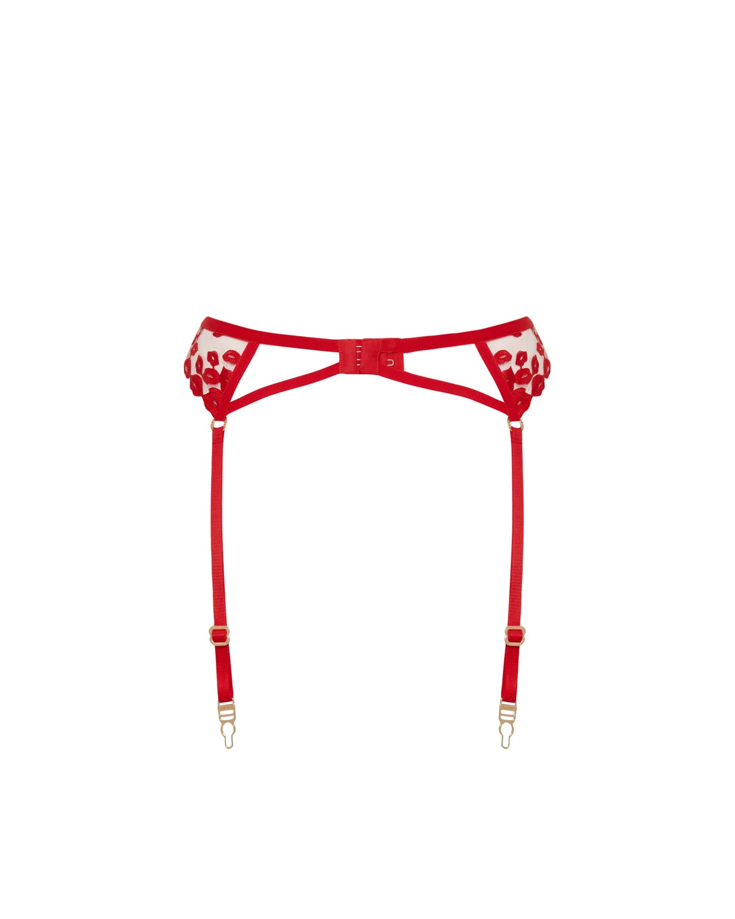  Marian Garter Belt Red/Sheer