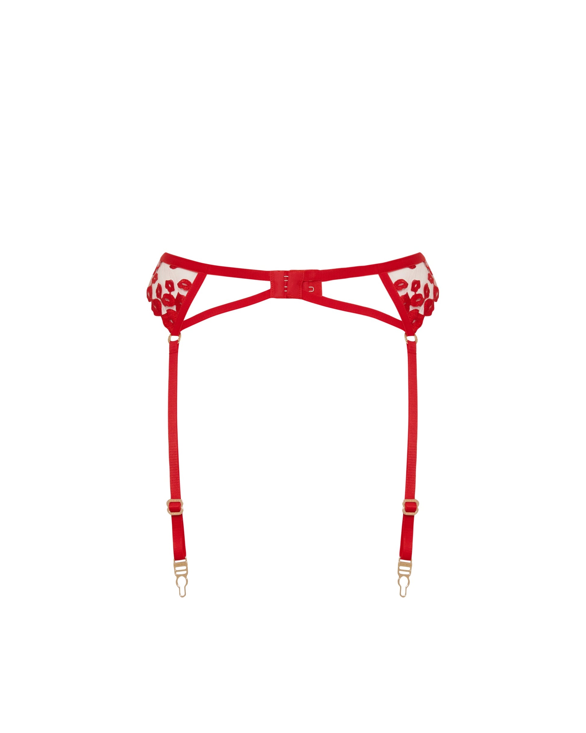  Marian Garter Belt Red/Sheer