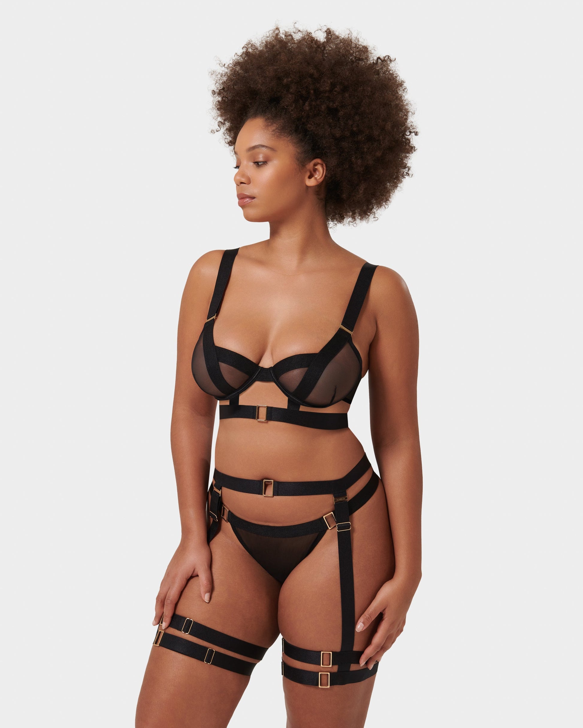  Trinity Thigh Harness Black