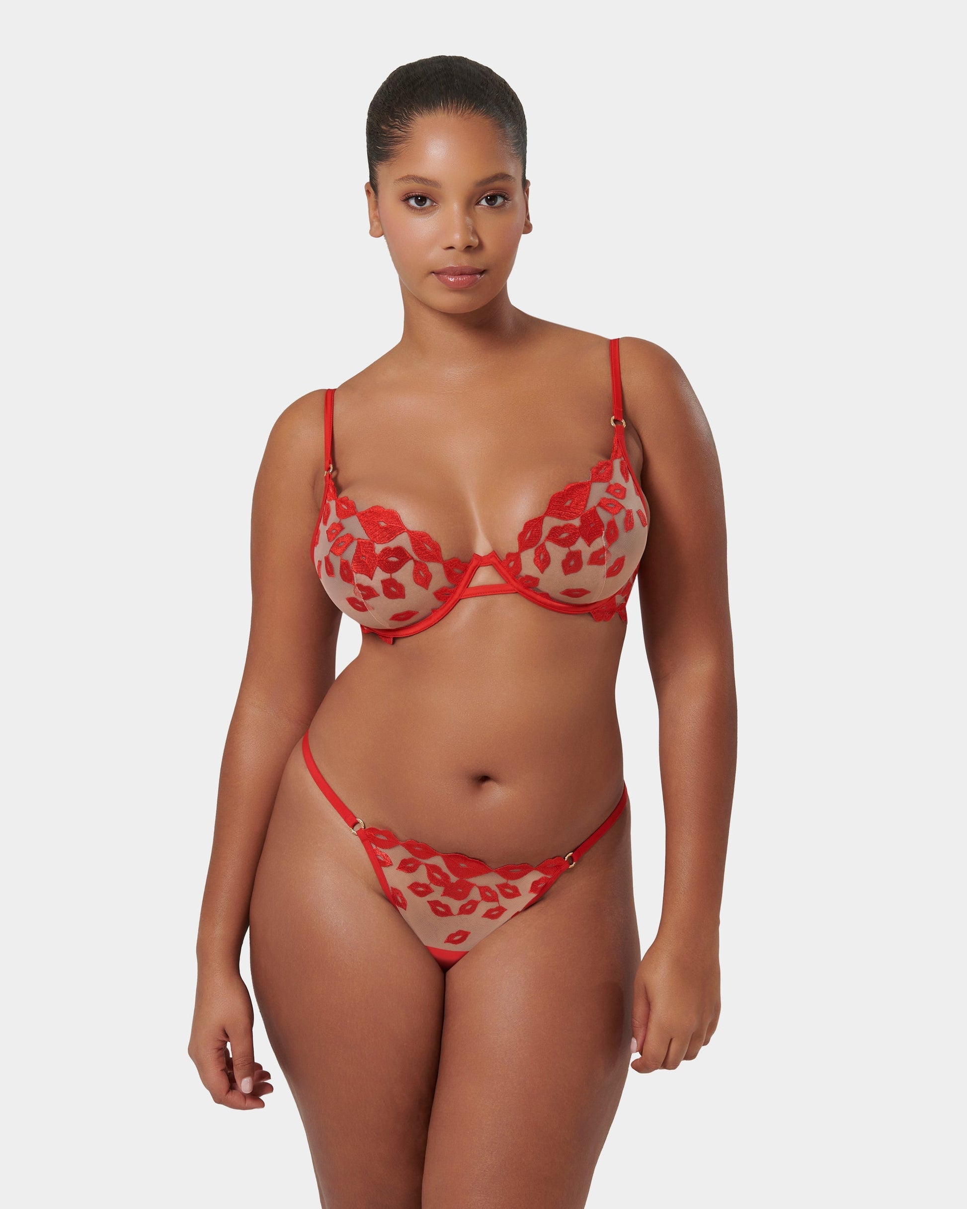  Marian Thong Red/Sheer