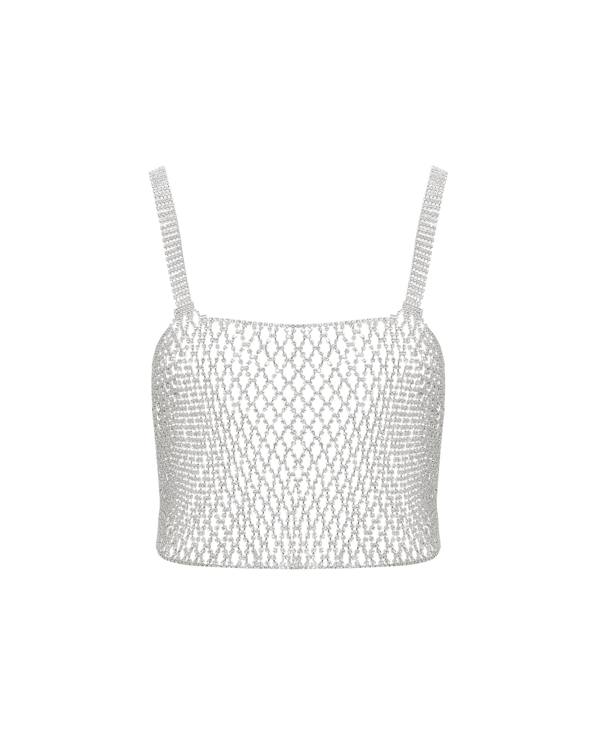  Elsa Diamond Lattice Cami Silver/Clear