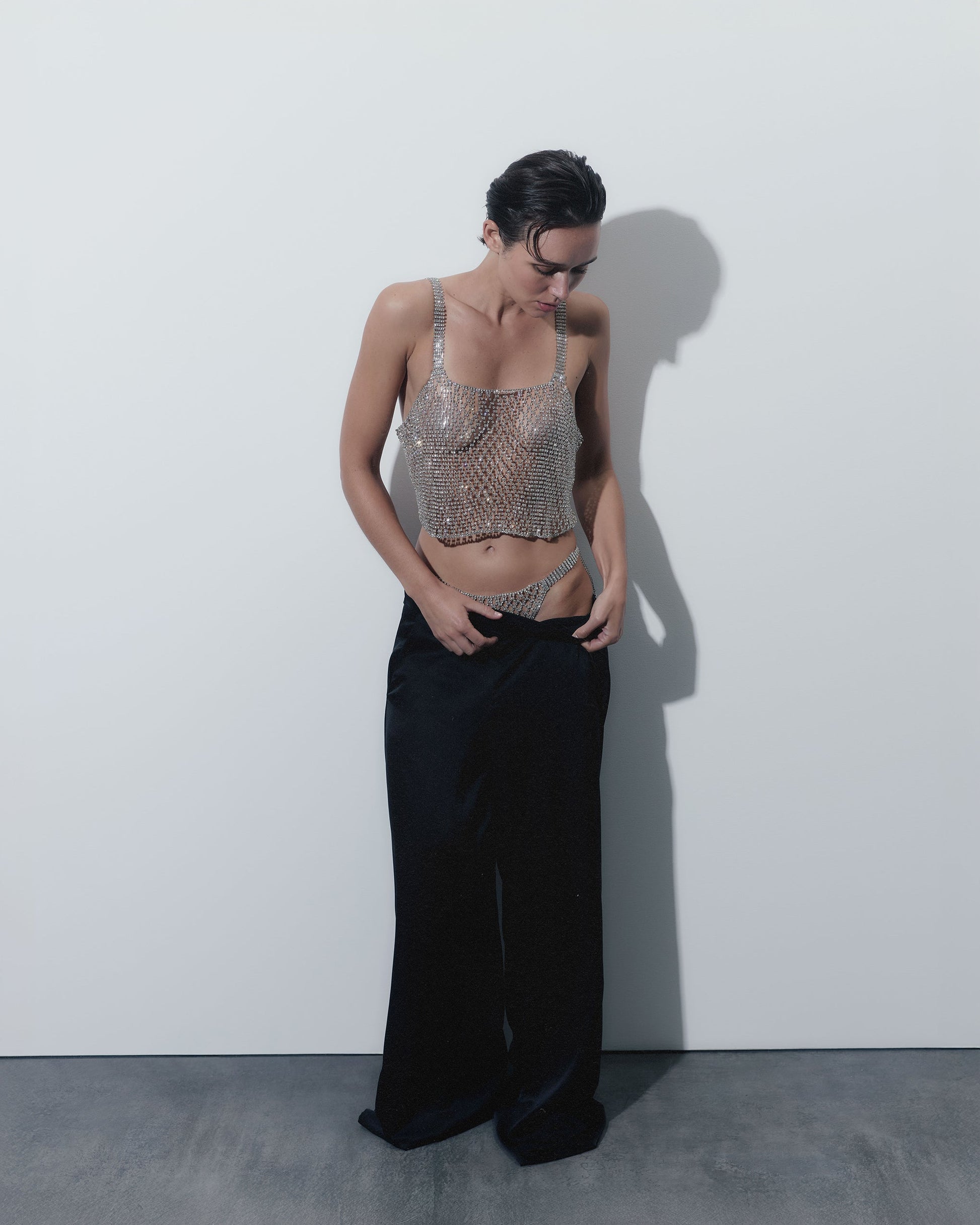  Elsa Diamond Lattice Cami Silver/Clear