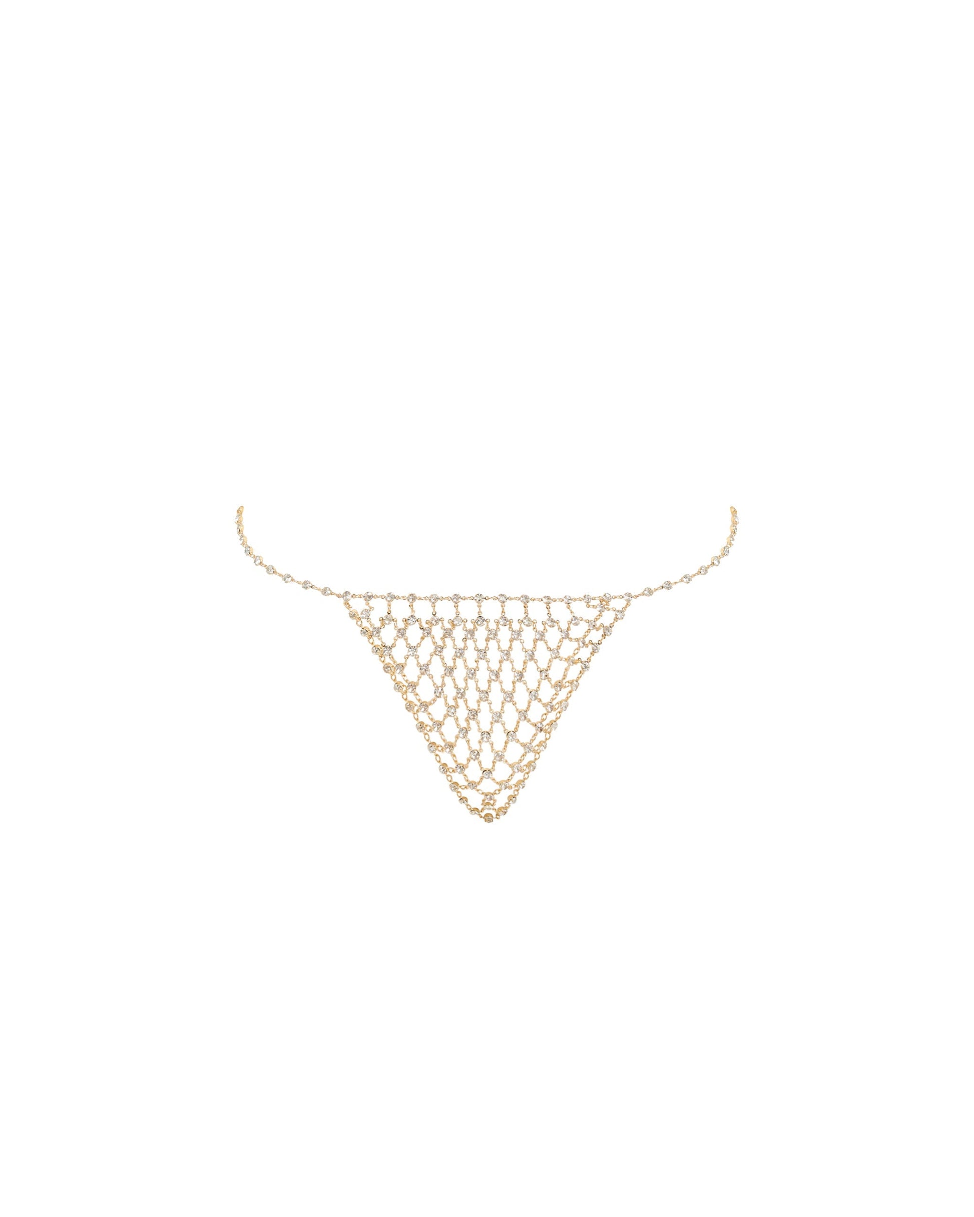  Marli Diamond Lattice Thong Gold/Clear