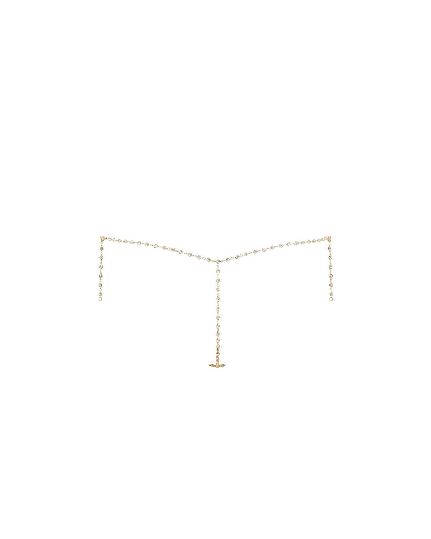  Marli Diamond Lattice Thong Gold/Clear