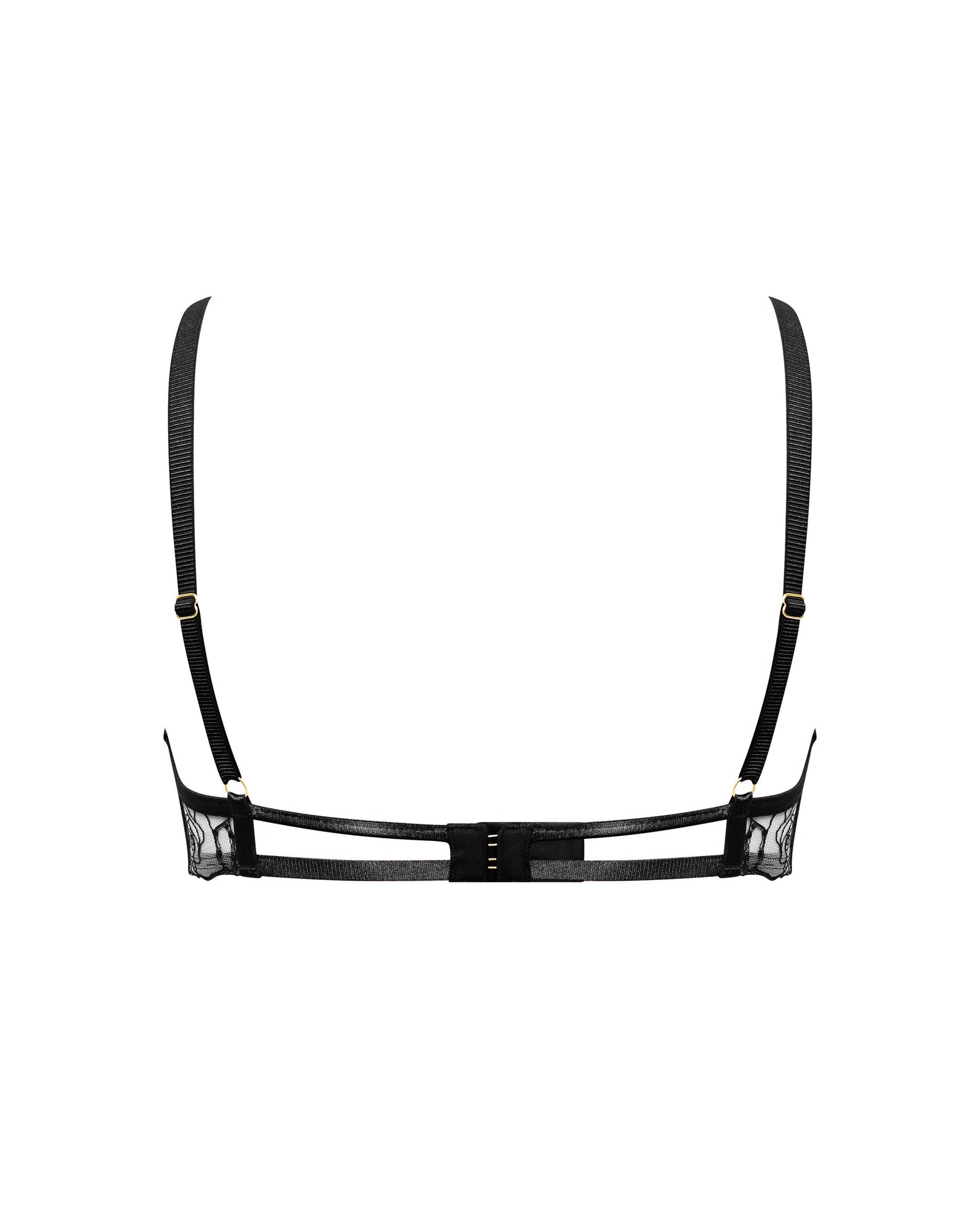  Rosalie Embroidered Balcony Bra Black