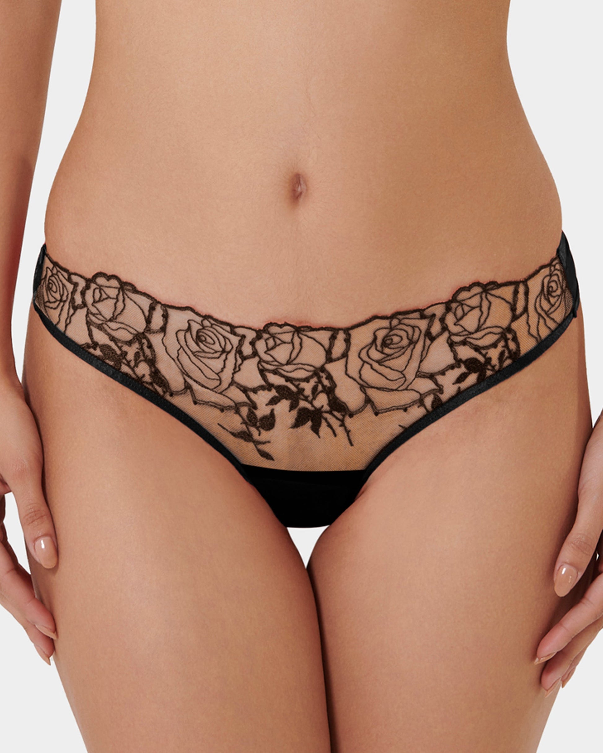  Rosalie Panties Black/Sheer