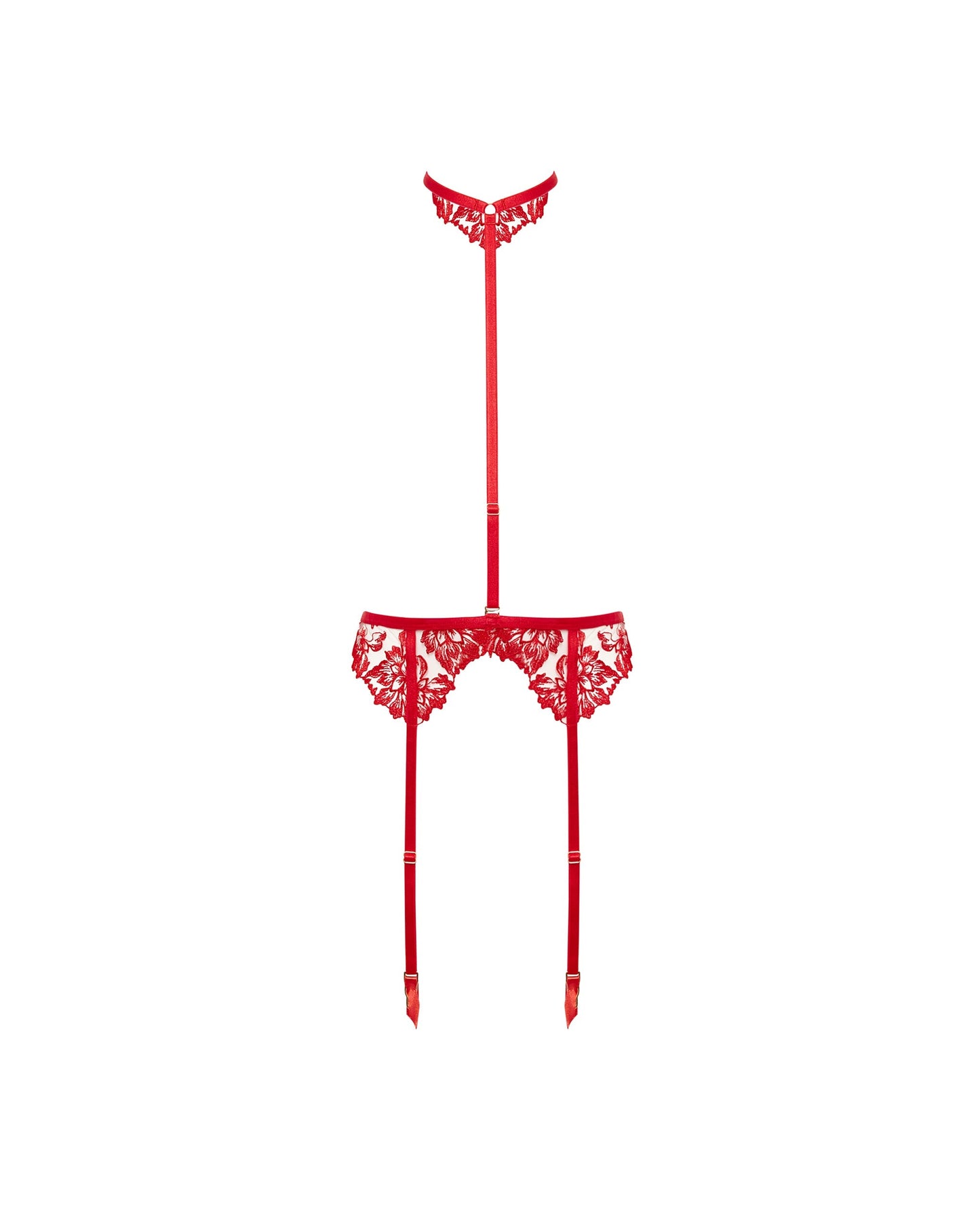  Samara Harness (with Detachable Collar) Red/Sheer
