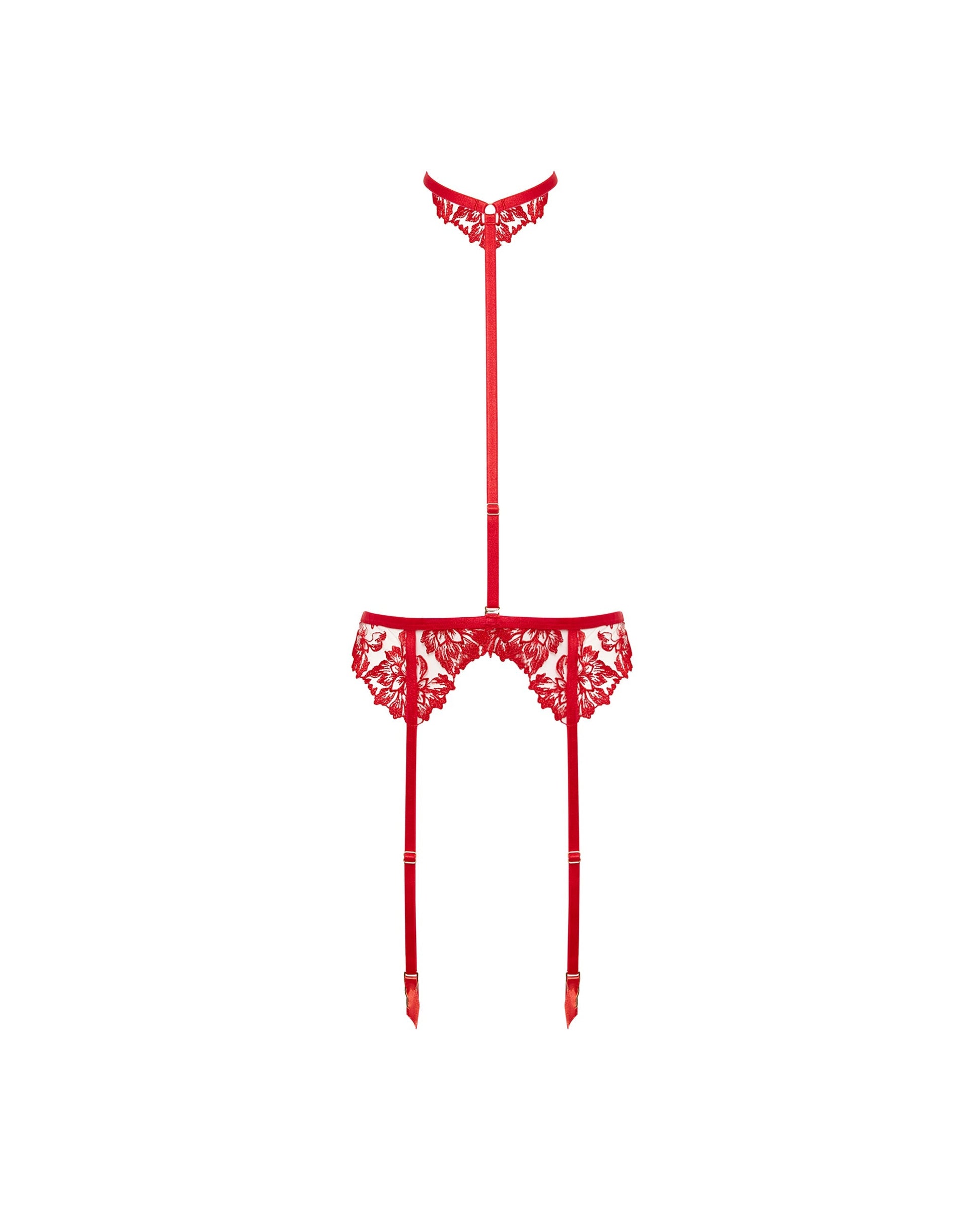  Samara Harness (with Detachable Collar) Red/Sheer