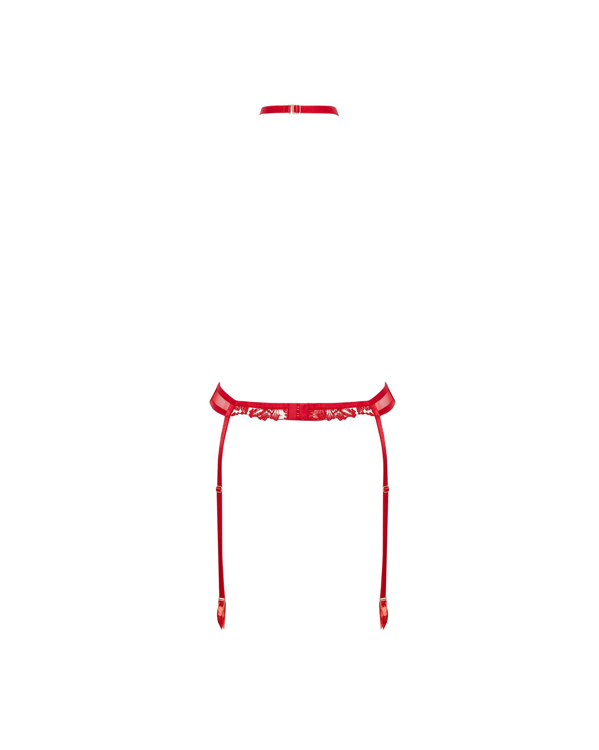  Samara Harness (with Detachable Collar) Red/Sheer