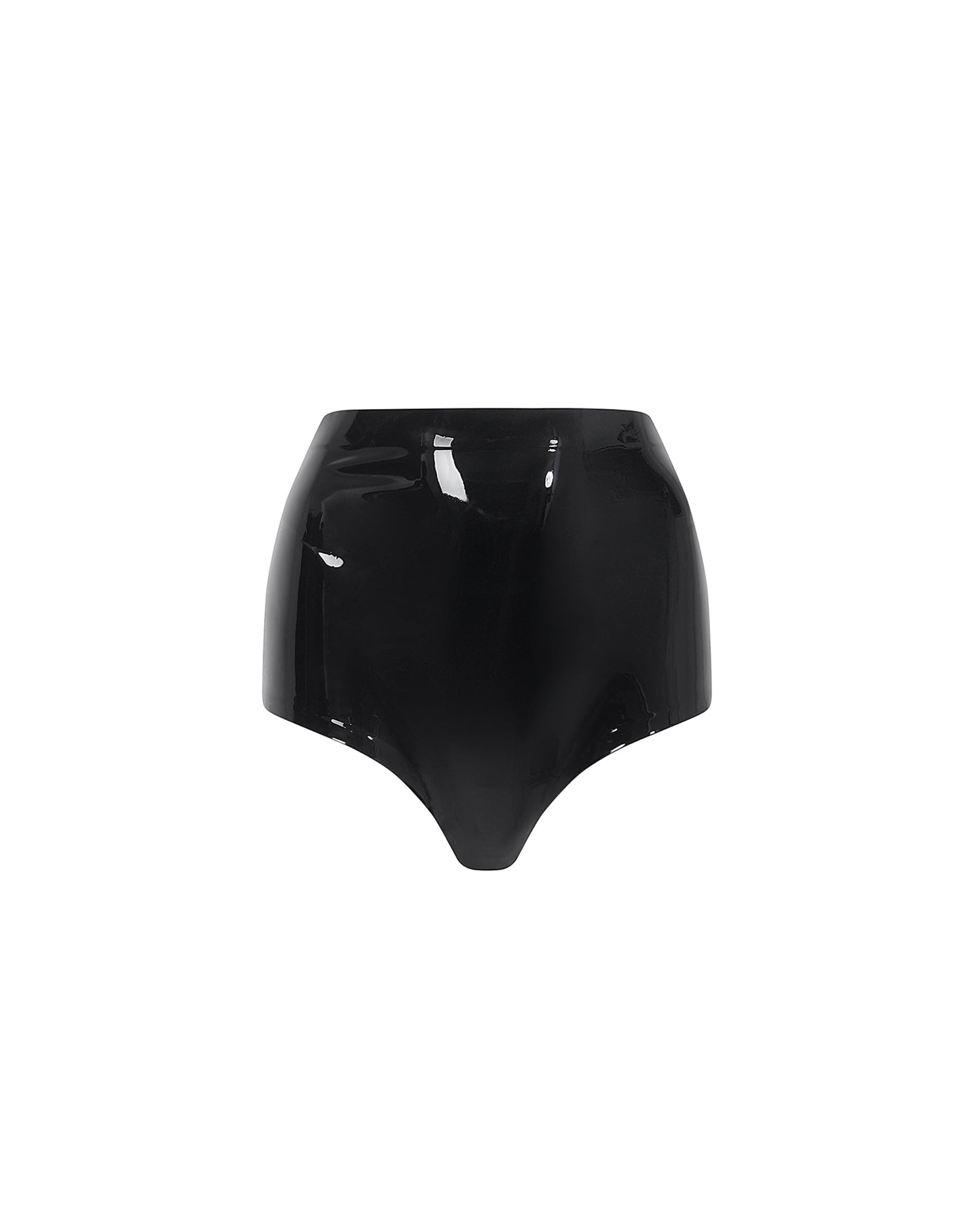  Latex High-waist Hot Pant Black
