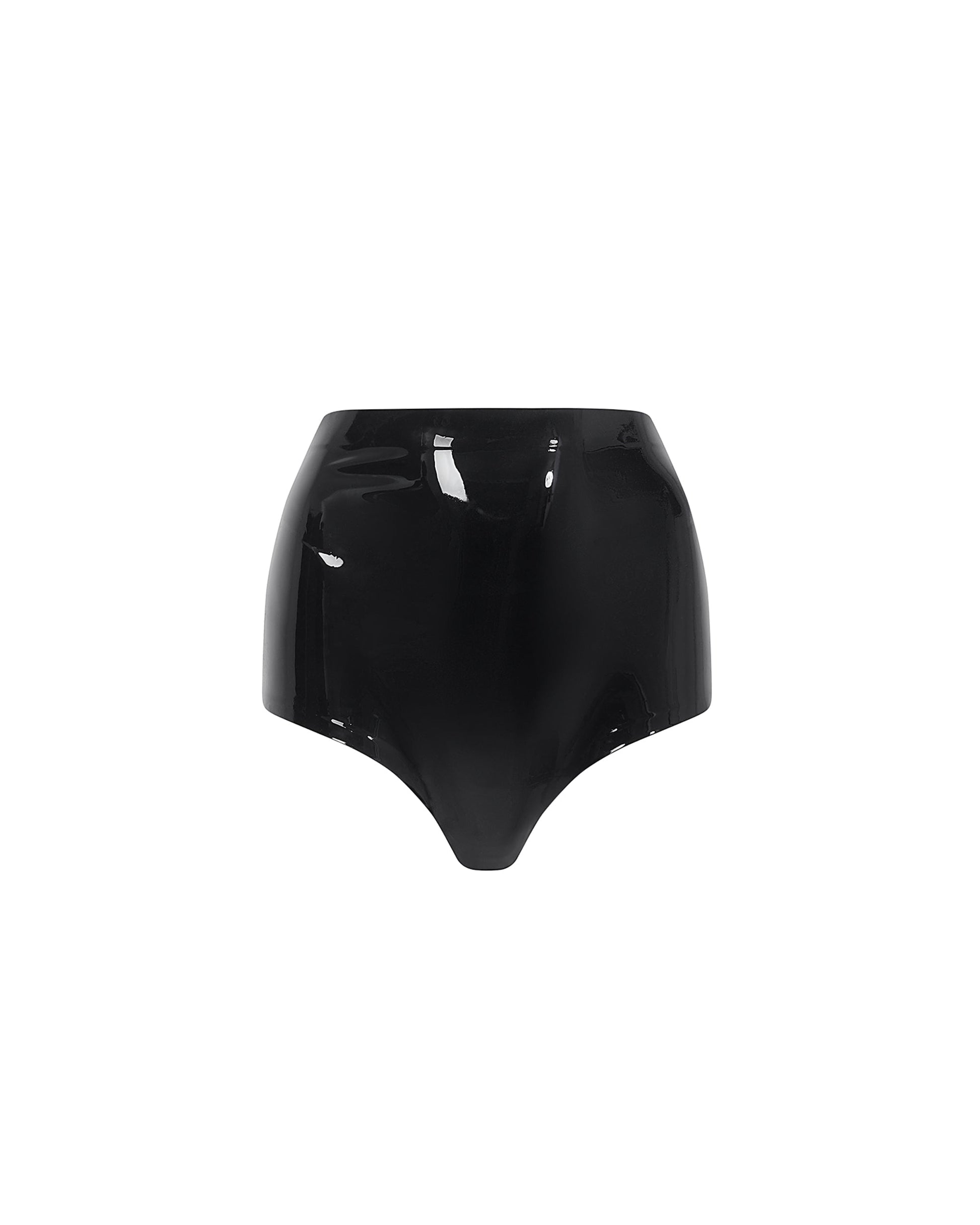  Latex High-waist Hot Pant Black