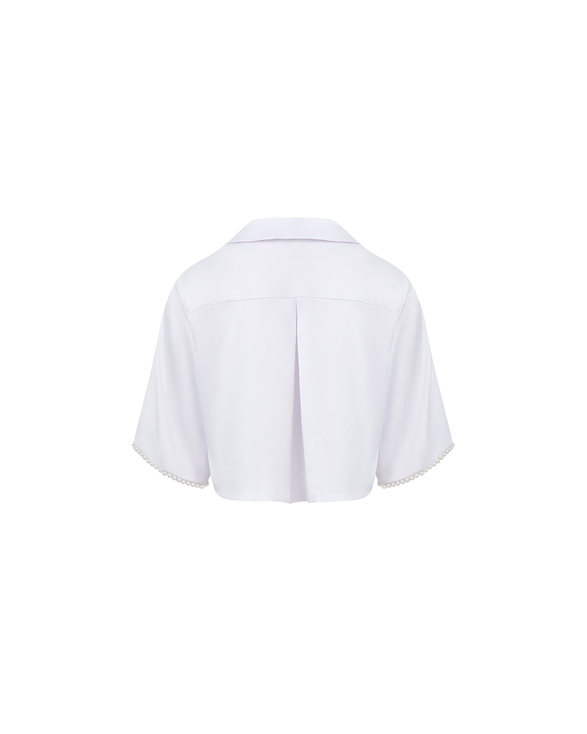  Pearl Luxury Satin Shirt White/Pearl