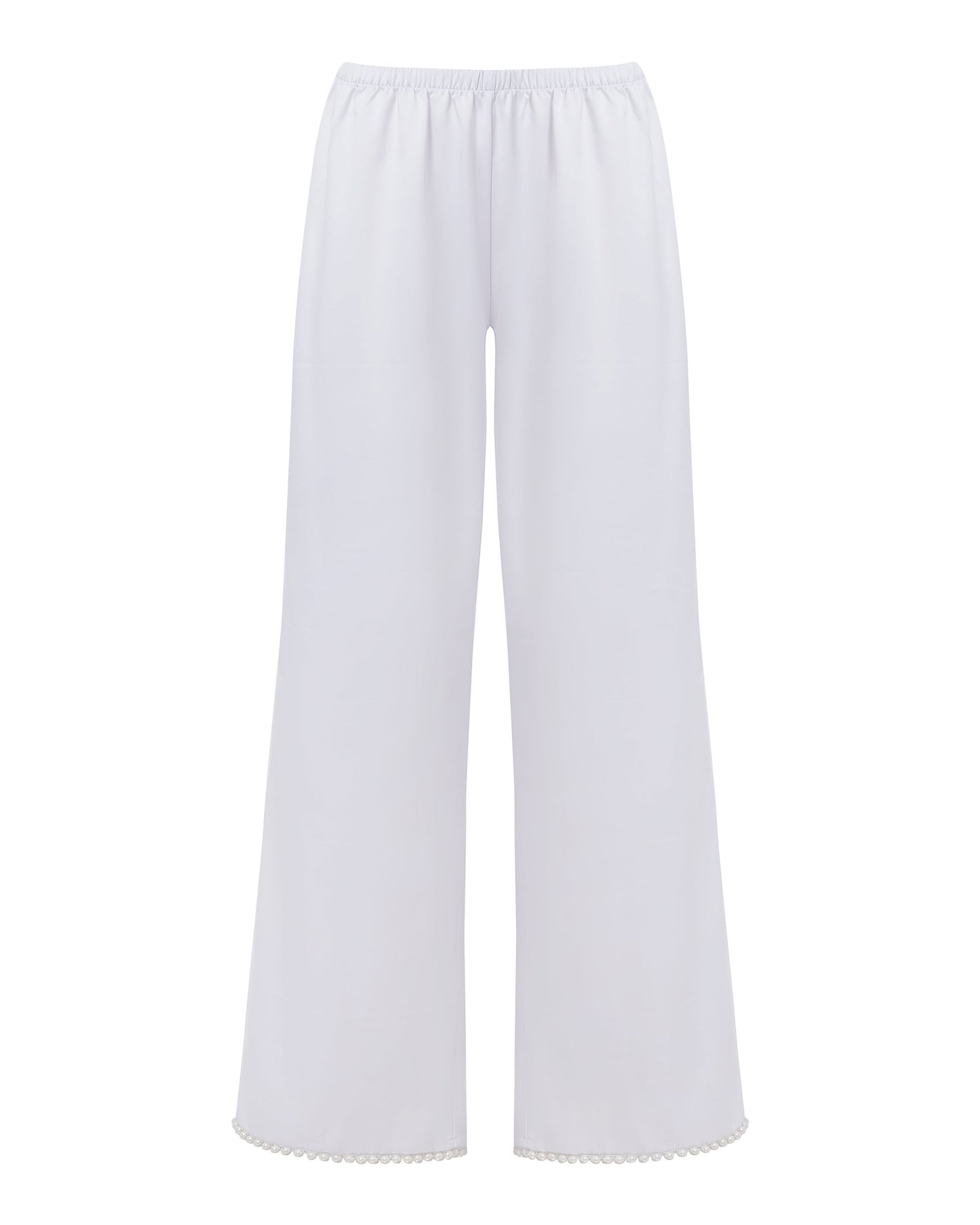  Pearl Luxury Satin Trousers White/Pearl