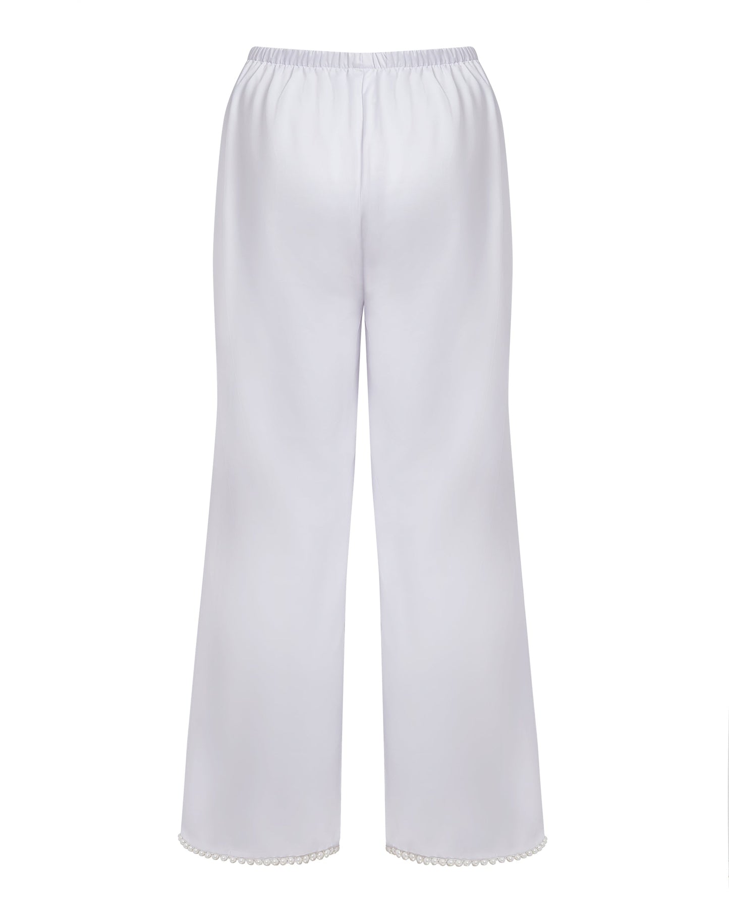  Pearl Luxury Satin Trousers White/Pearl