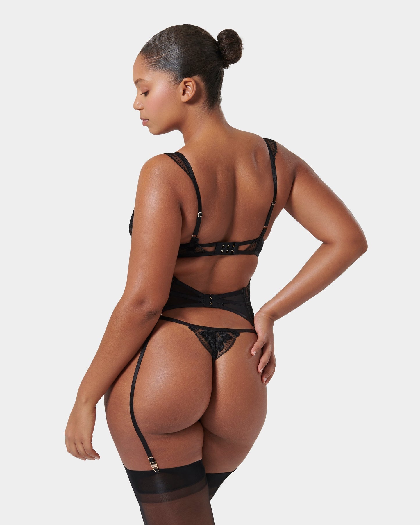  Gabriella Waspie Suspender (with Detachable Suspenders) Black